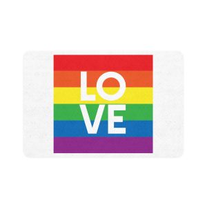 Love Lgbt Squere White Pet Food Mat 12x18