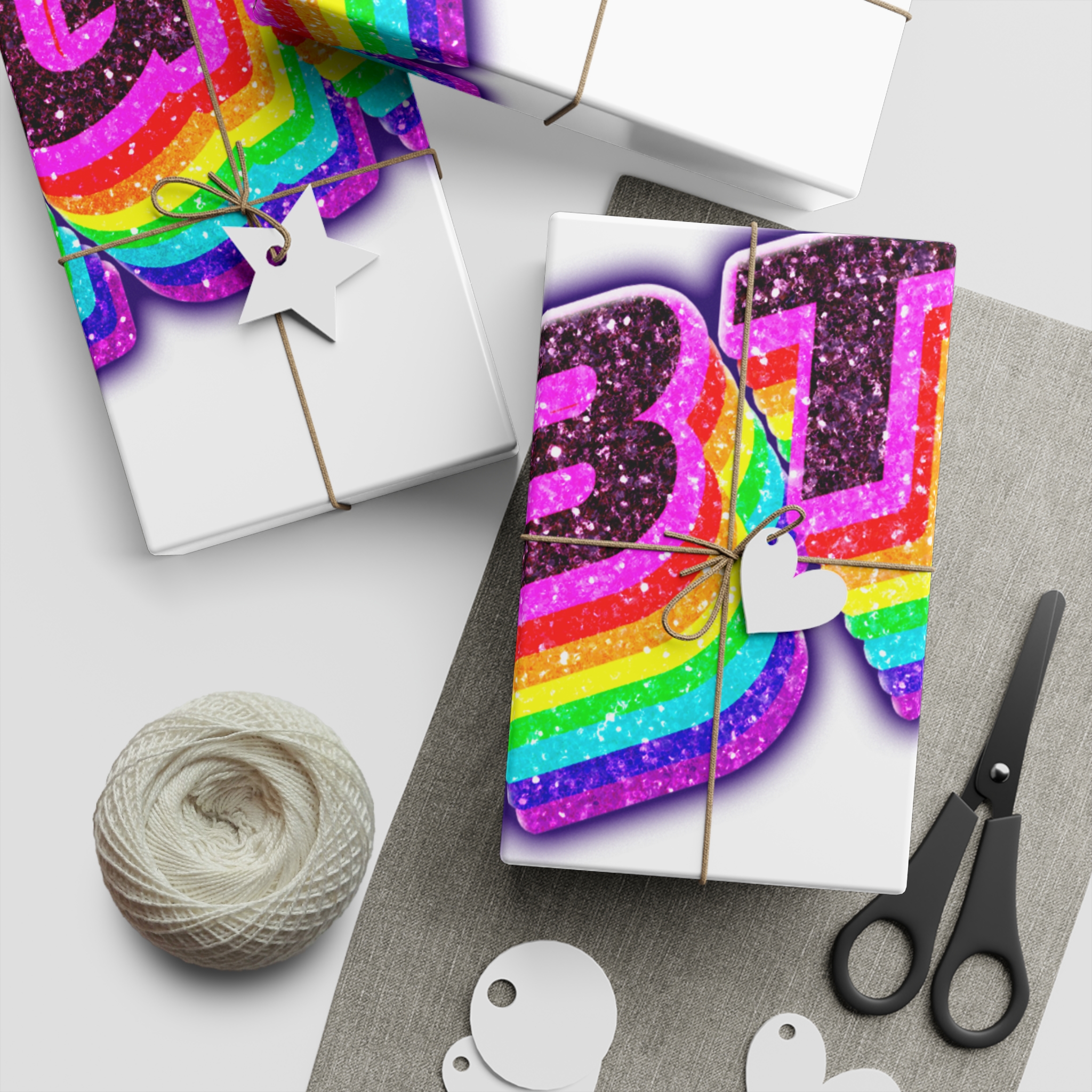 Lgbtq Rainbow 3d Png Typography Gift Wrapping Paper Sheets 1pc - Image 5