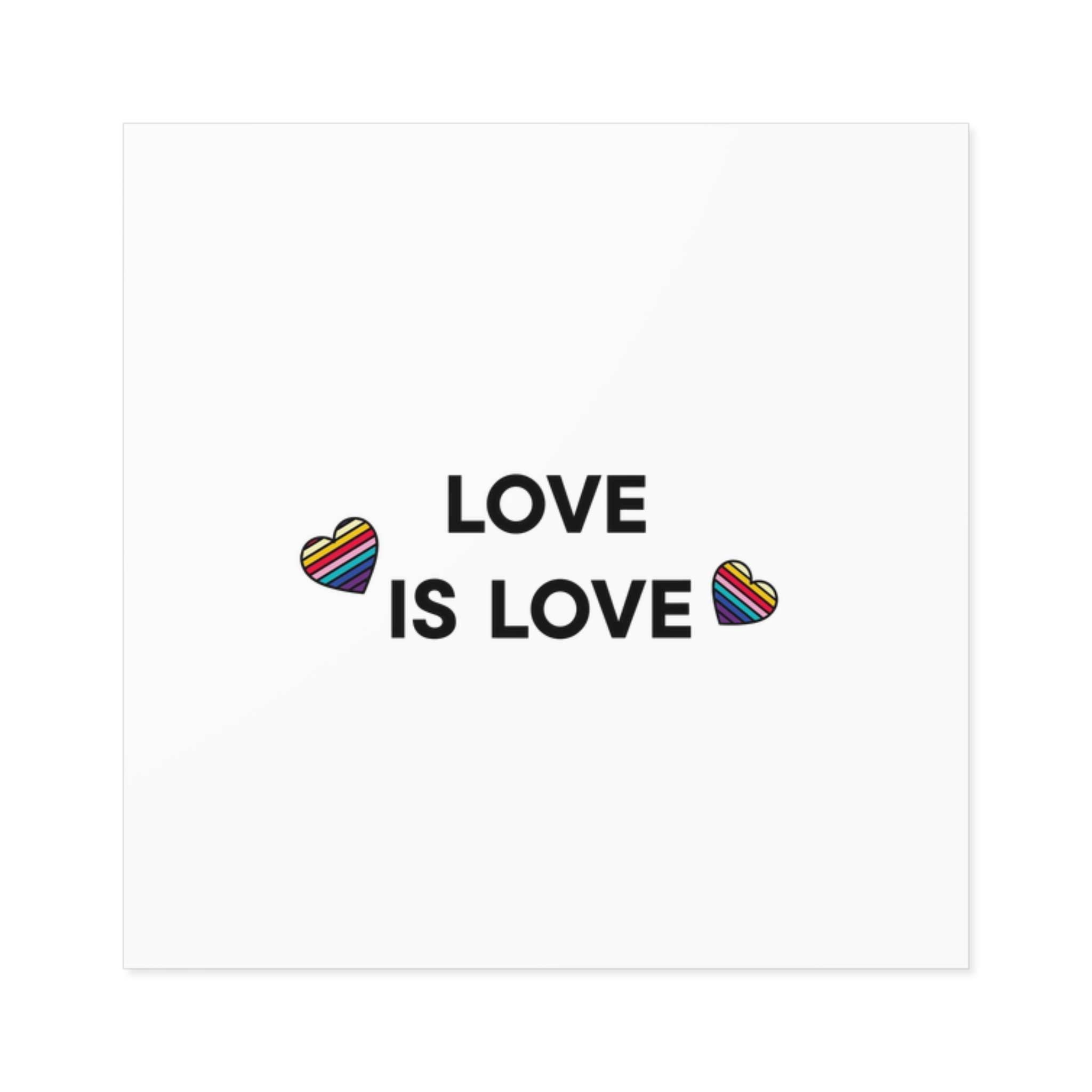 Love Is Love With Rainbow Hearts Laminate Stickers Square - Image 13