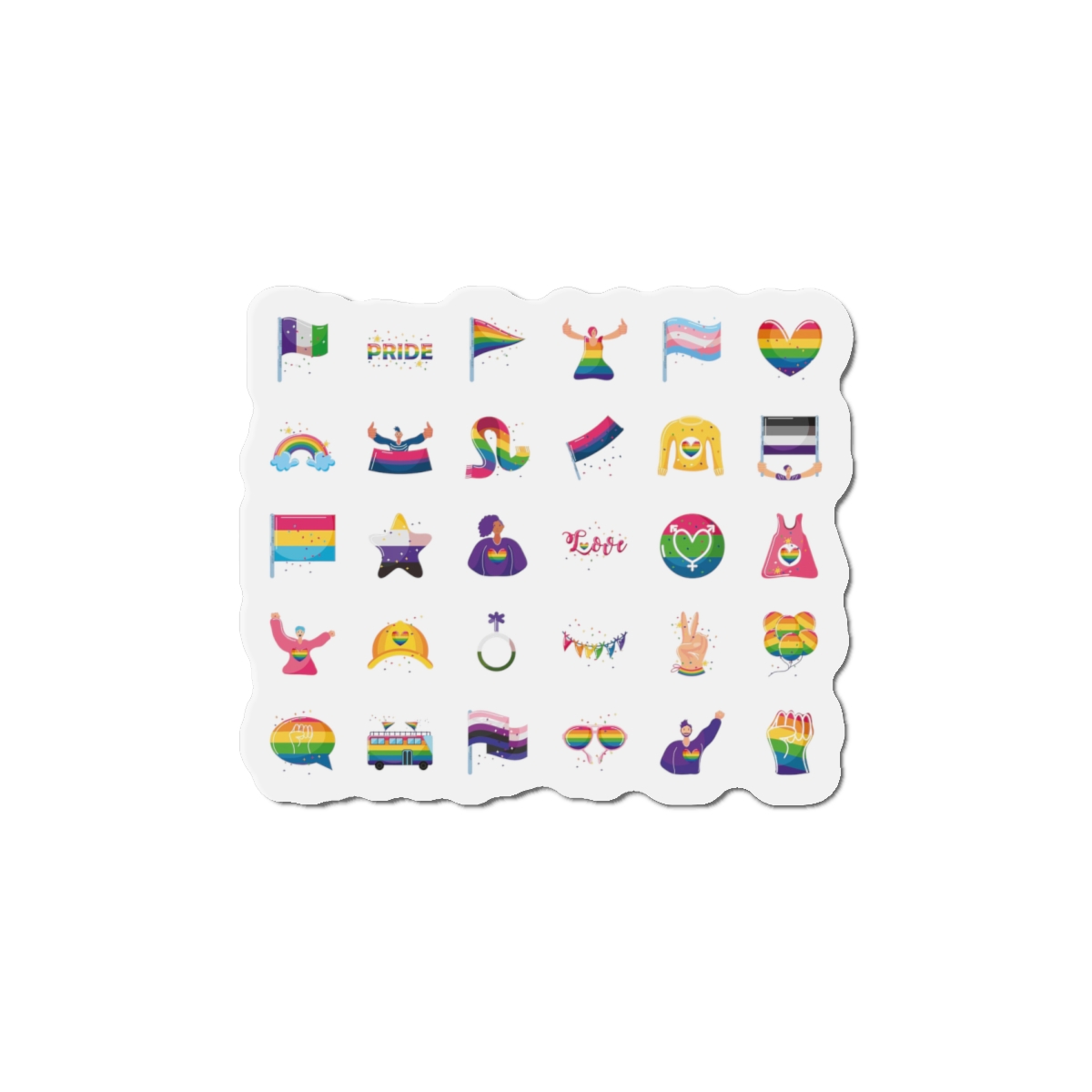 Set Icons With Lgbtq Community Symbols Die Cut Magnets - Image 13