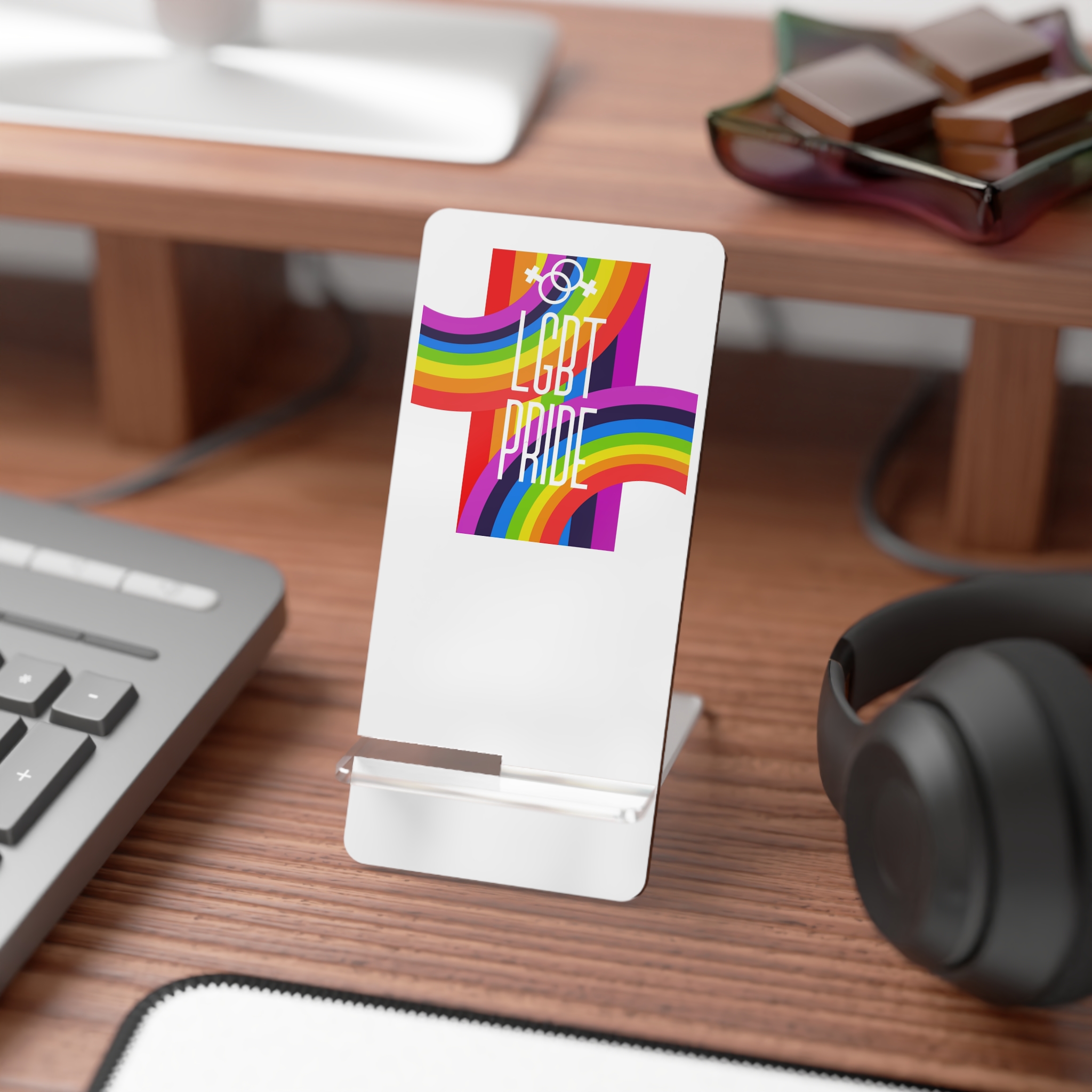 Gay Pride Background Lgbt Day Vector Illustration With Colorful Realistic Style Stickers Flyers Logo Designs Mobile Display Stand For Smartphones - Image 3