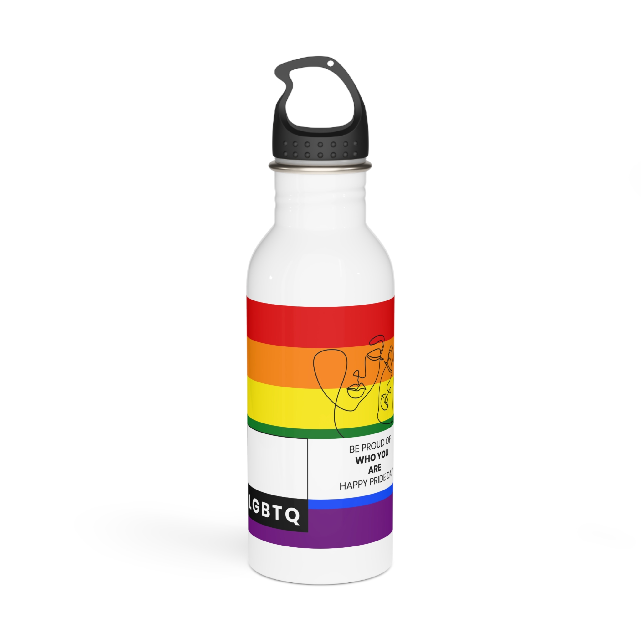 Lgbtq Pride Month Celebration Banner Poster Card Design Vector Illustration Stainless Steel Water Bottle