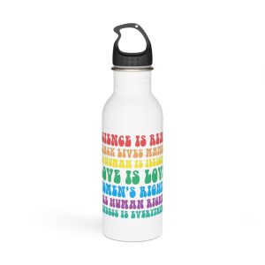 Black Lives Matter Typography T Shirt Design Stainless Steel Water Bottle
