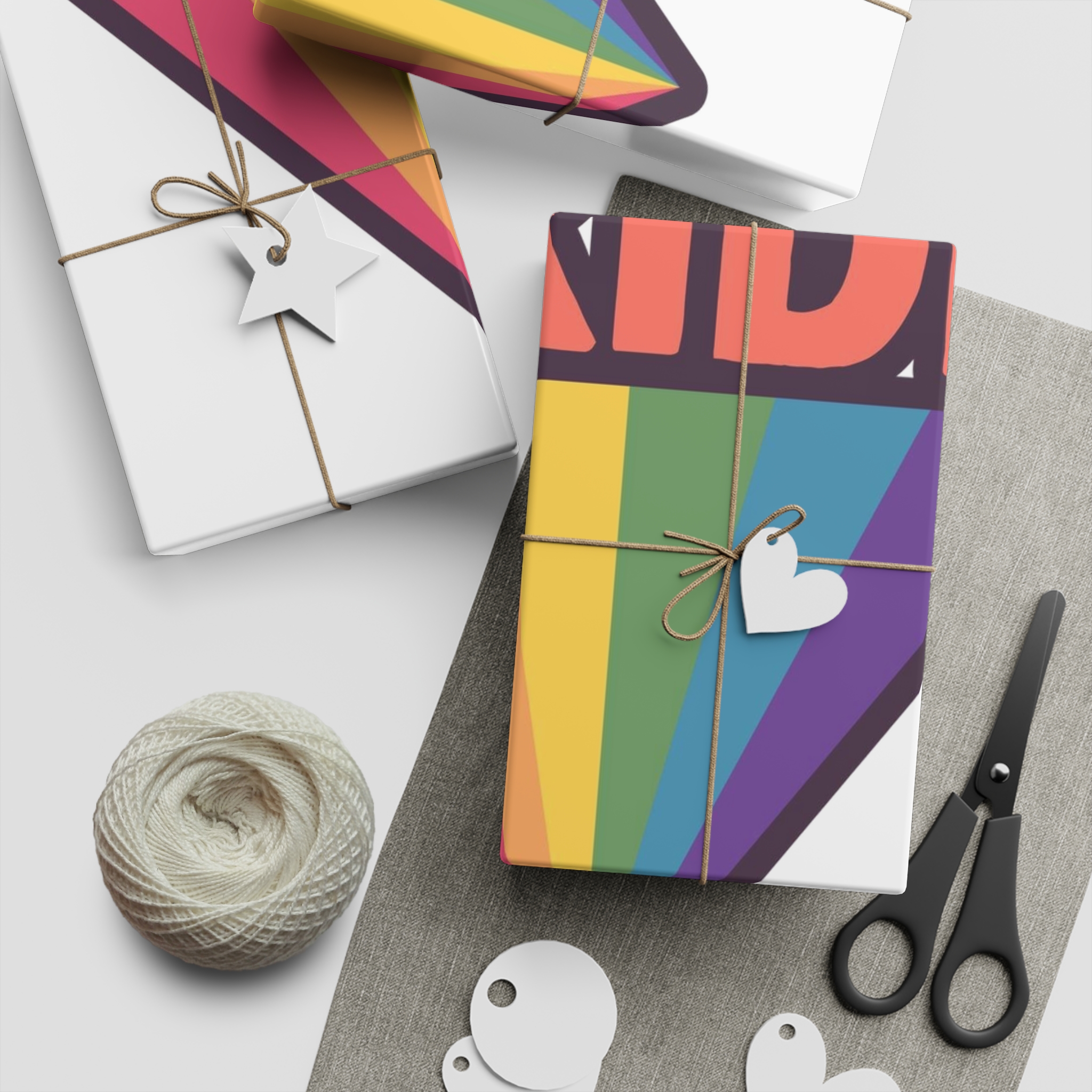 Pride Text With Rainbow Flag Badge Lgbt Symbol Gay Lesbian Bisexual Trans Queer Love Symbol Gift Wrapping Paper Sheets 1pc - Image 5
