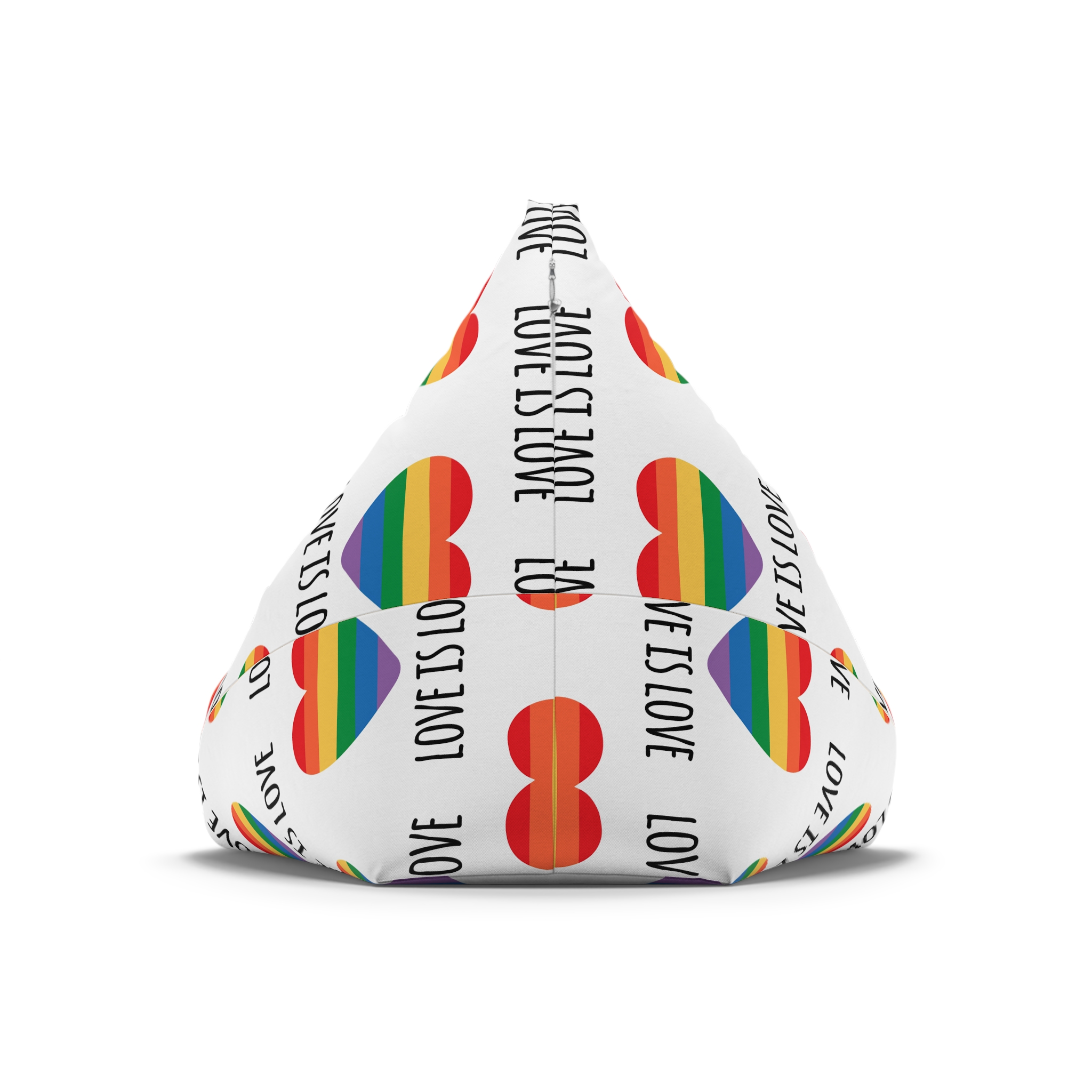 Vector Sketch Lgbt Rainbow Love Is Love Lettering Bean Bag Chair Cover - Image 6