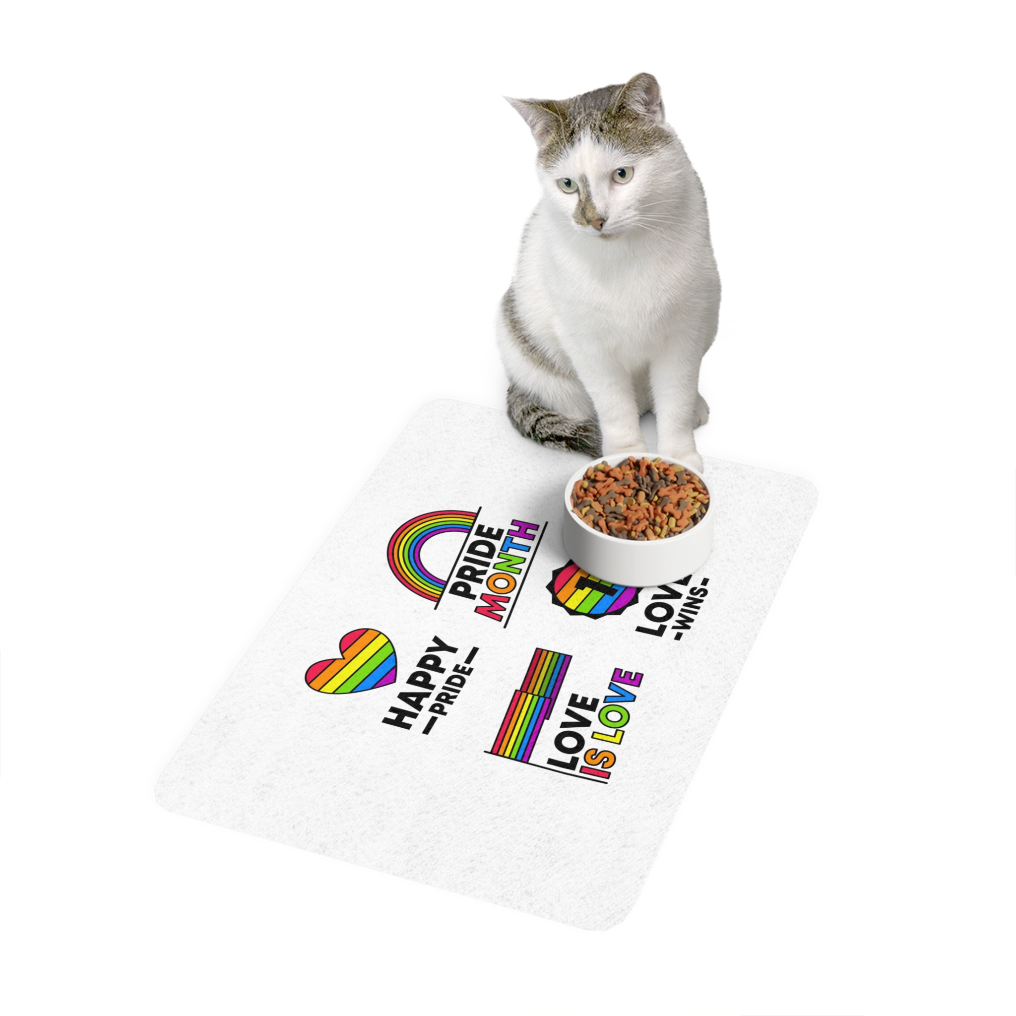 Pride Day Label Collection Pet Food Mat 12x18 - Image 3