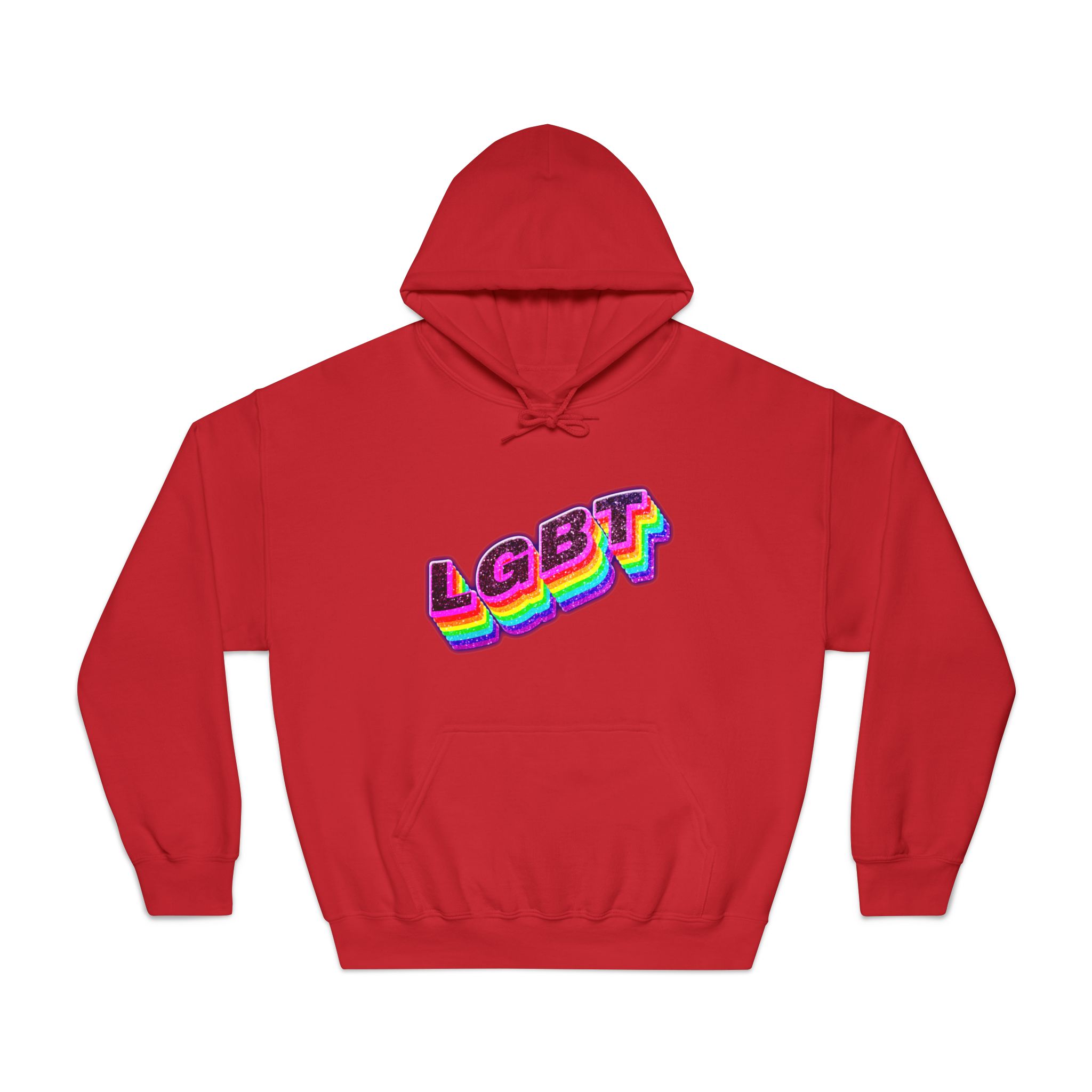 Png Word Lgbt Rainbow Typography Unisex Dryblend Hooded Sweatshirt - Image 33