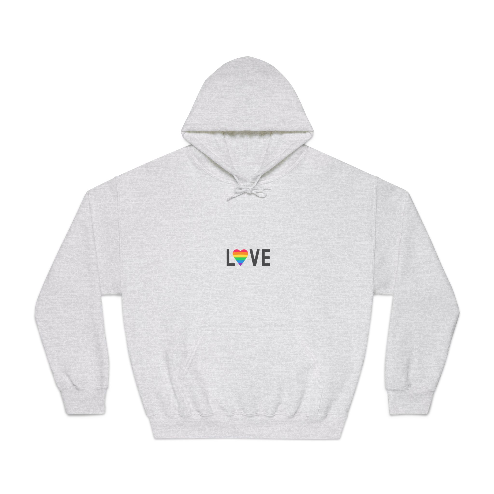 Love Lgbt Rainbow Heart Diversity Love Flag Flat Vector Illustration Unisex Dryblend Hooded Sweatshirt - Image 5