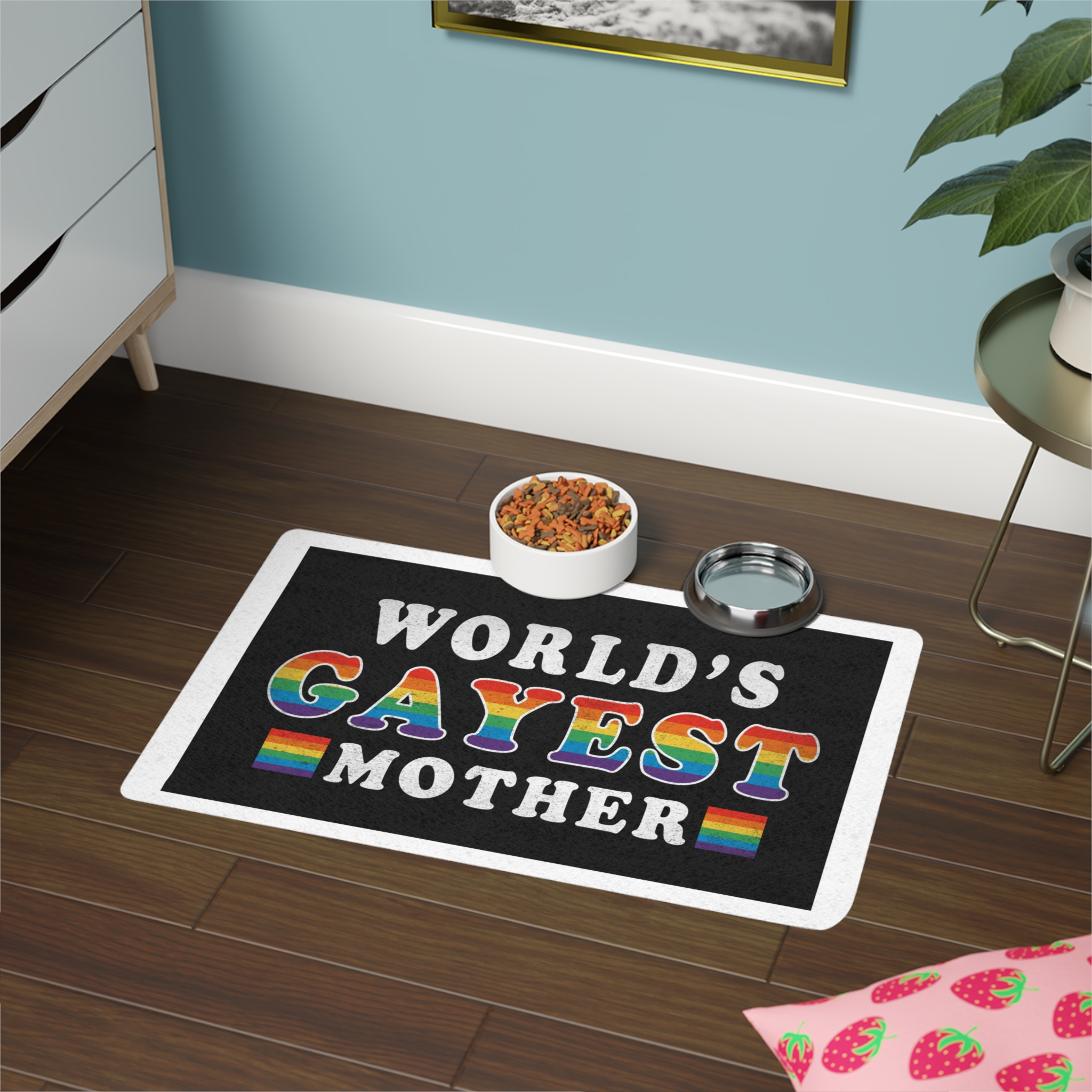 Mother Day Pride Rainbow Typography Vector Premium T Shirt(1) Pet Food Mat 12x18 - Image 4