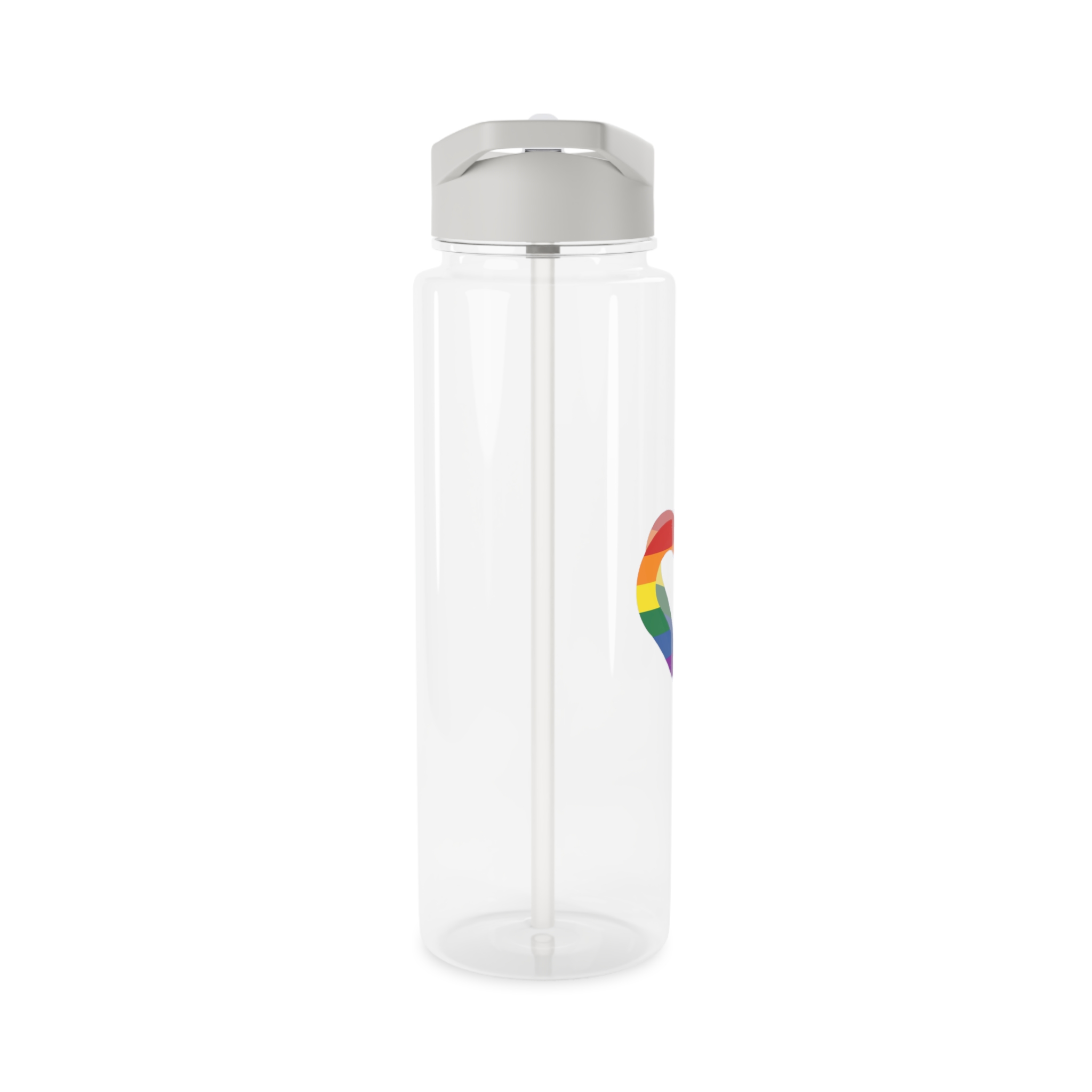 Pride Flag Heart Shape Icon Isolated White Background Lgbt Love Modern Sign Vector Illustration Tritan Water Bottle - Image 8