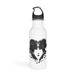 Two Women Kiss Lesbian Female Couple Together Lesbian Female Couple Kissing Homosexuality Lgbtq People Human Rights Freedom Vector Illustration Love Relationship Stainless Steel Water Bottle