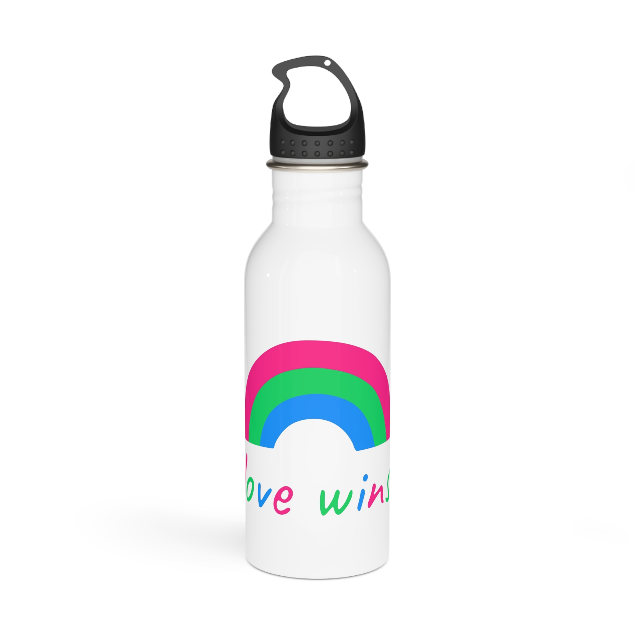 Colorful Rainbow Shape Polysexual Pride Flag Happy Pride Day Lgbtqia Community Pride Month Vector Hand Drawn Doodle Posters Stickers Logo Cards Stainless Steel Water Bottle