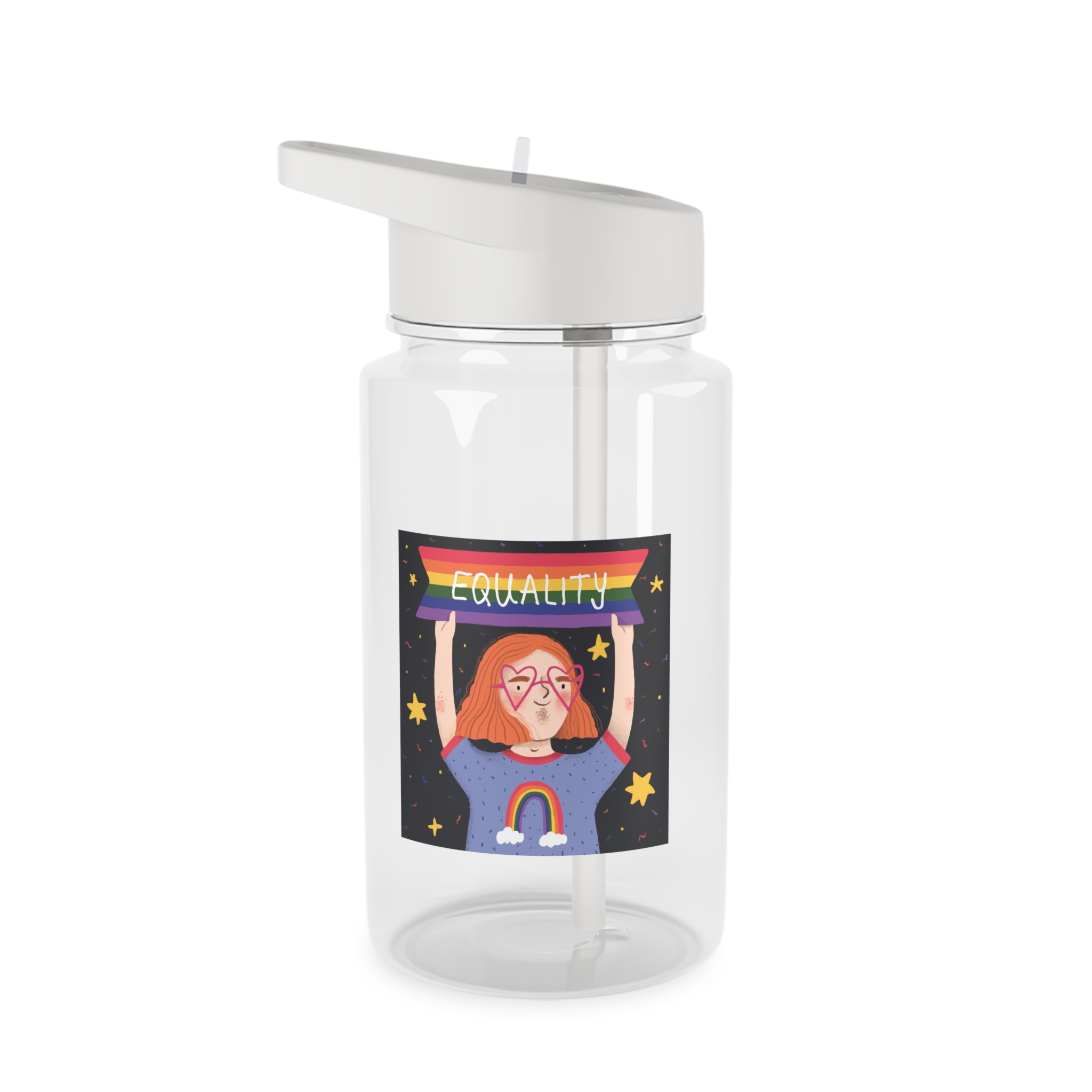Pride Day Concept Equality Message Tritan Water Bottle