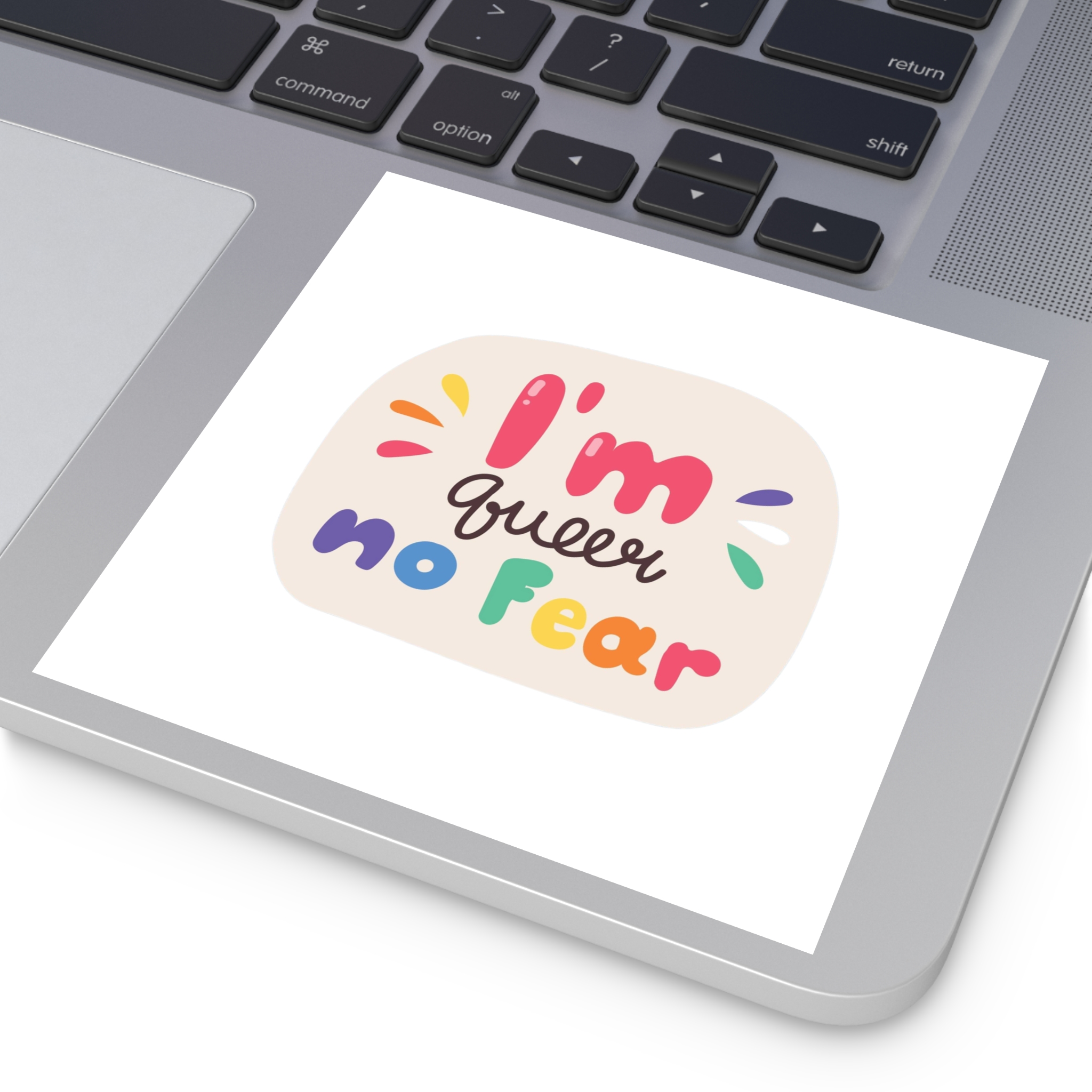 Lgbt Sticker Pack White Background Lgbtq Set Symbol Lgbt Pride Community Rainbow Elements Vector Hand Draw Illustration Hand Drawn Lettering(3) Laminate Stickers Square - Image 75