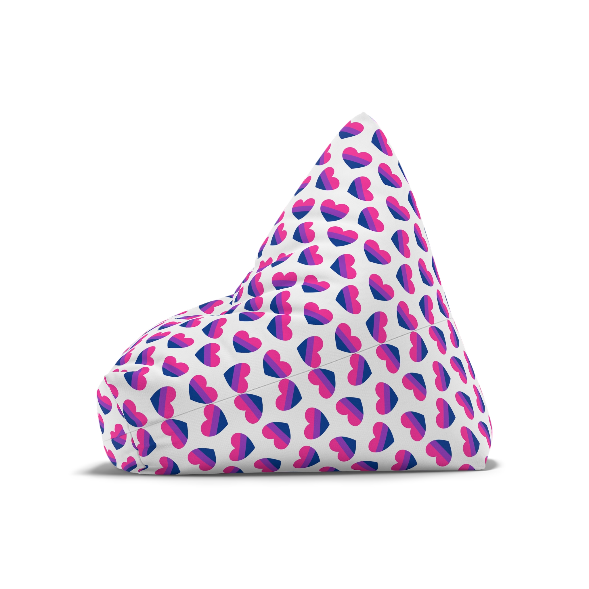 Vector Seamless Pattern Bisexual Flag Heart Bean Bag Chair Cover - Image 8
