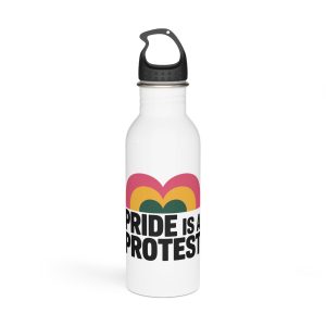 Price Isa Protest T Shirt Design Isolated White Background Stainless Steel Water Bottle