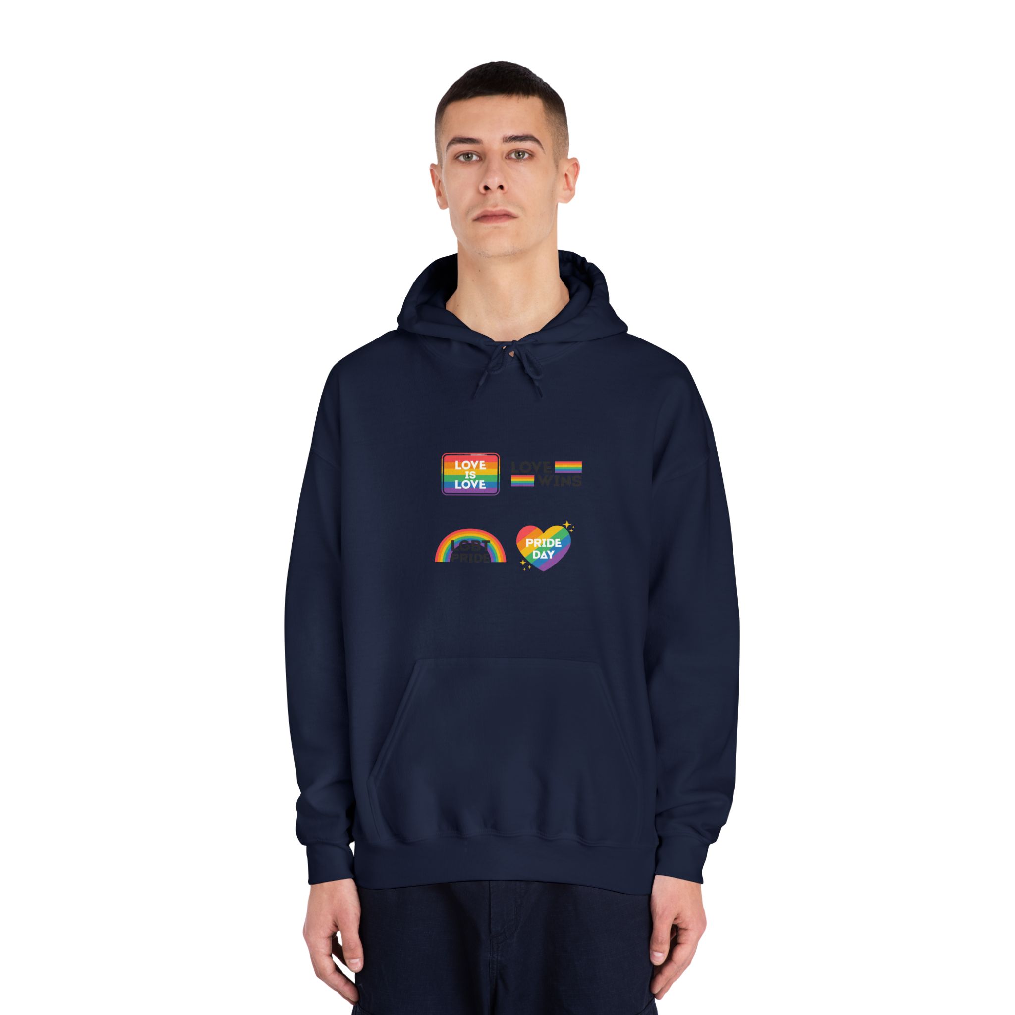 Pride Day Label Collection Design Unisex Dryblend Hooded Sweatshirt - Image 31