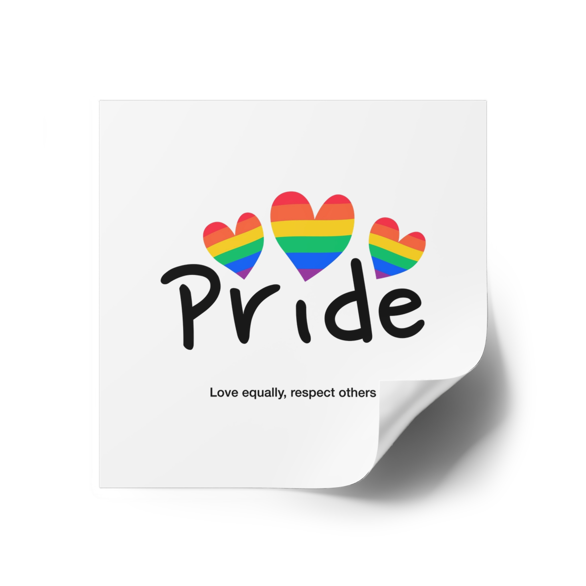 Love Letter Pride Rainbow Lettering Text Writing Pattern Freedom Love Heart Homo Colors Flag Parade(2) Laminate Stickers Square - Image 18