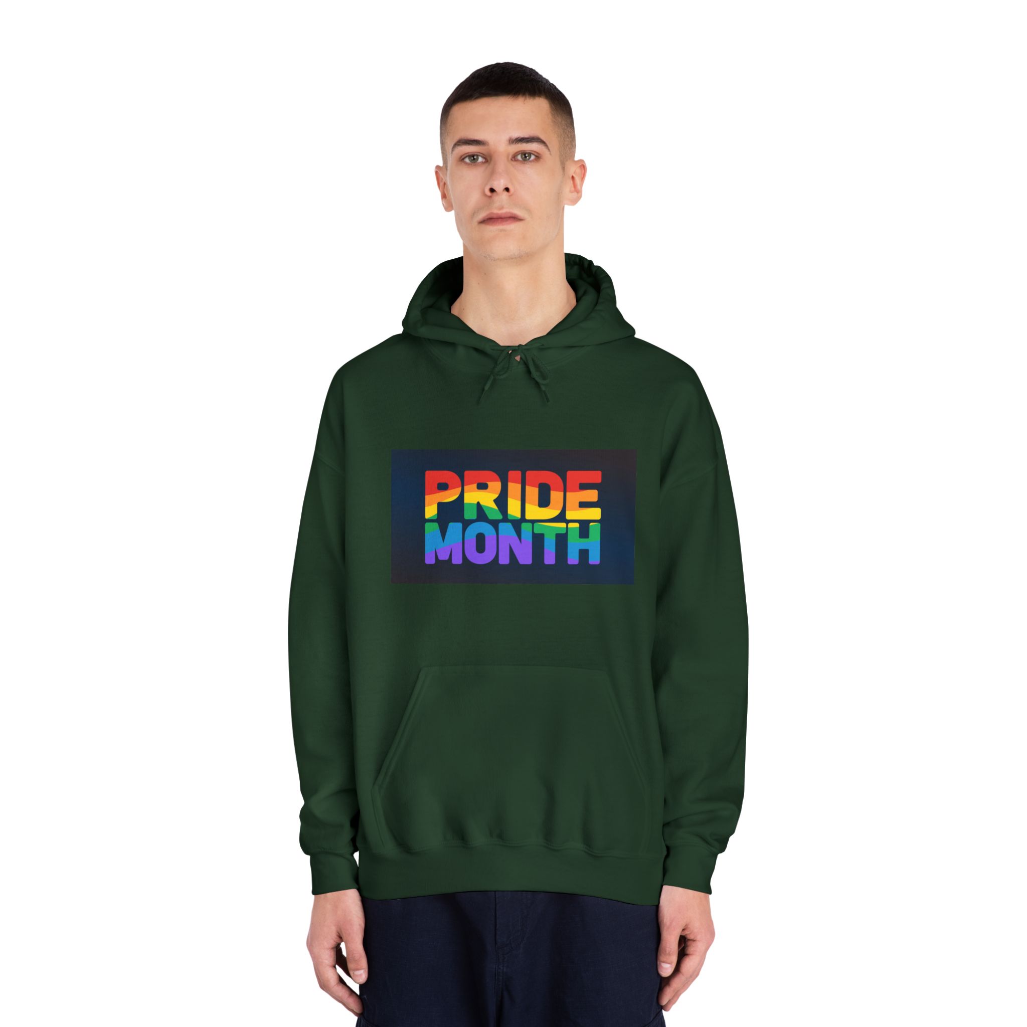 Lgbt Pride Rainbow Flag Lettering Banner Poster Social Media Pride Calligraphy With Unisex Dryblend Hooded Sweatshirt - Image 23