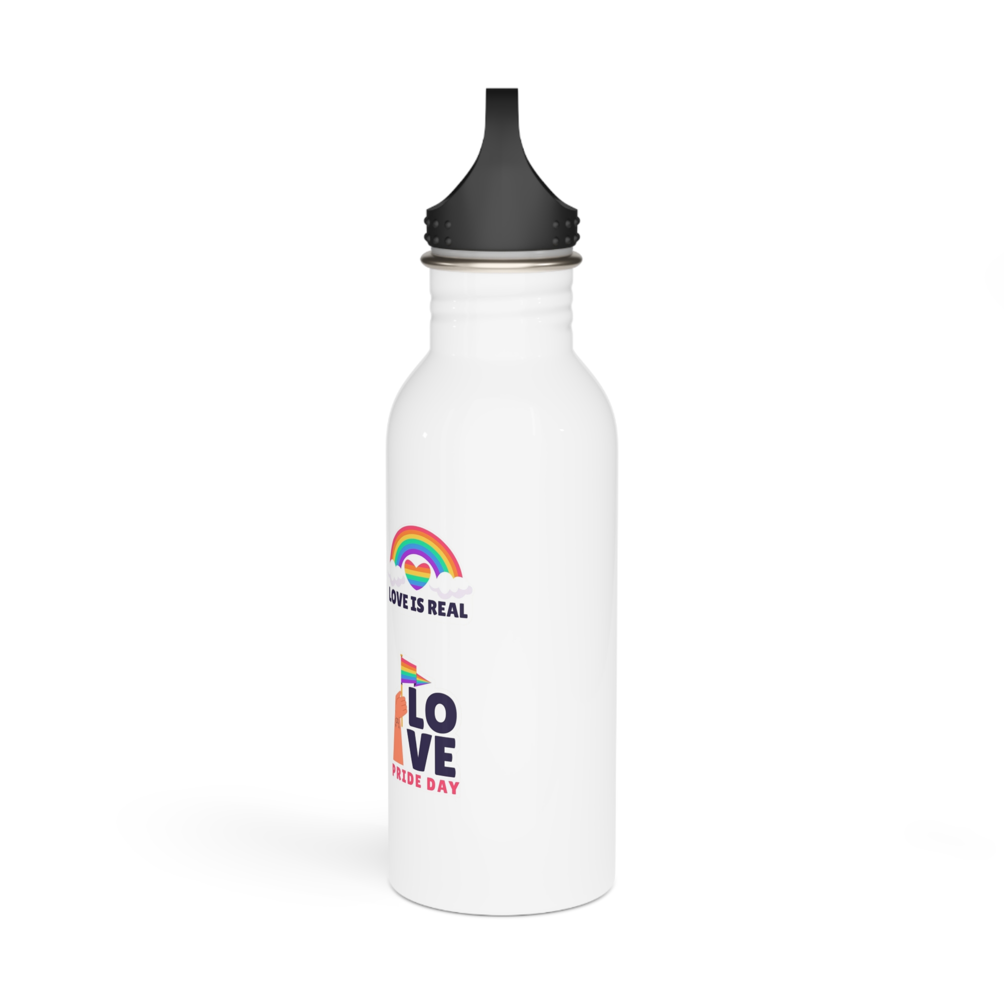 Flat Stickers Collection Lgbtqi Pride Month Celebration Stainless Steel Water Bottle - Image 4