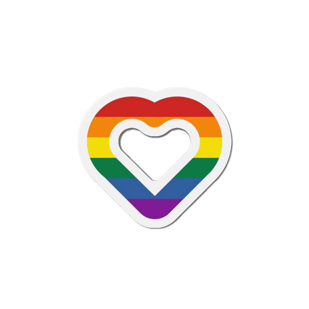 Pride Flag Heart Shape Icon Isolated White Background Lgbt Love Modern Sign Vector Illustration Die Cut Magnets - Image 7
