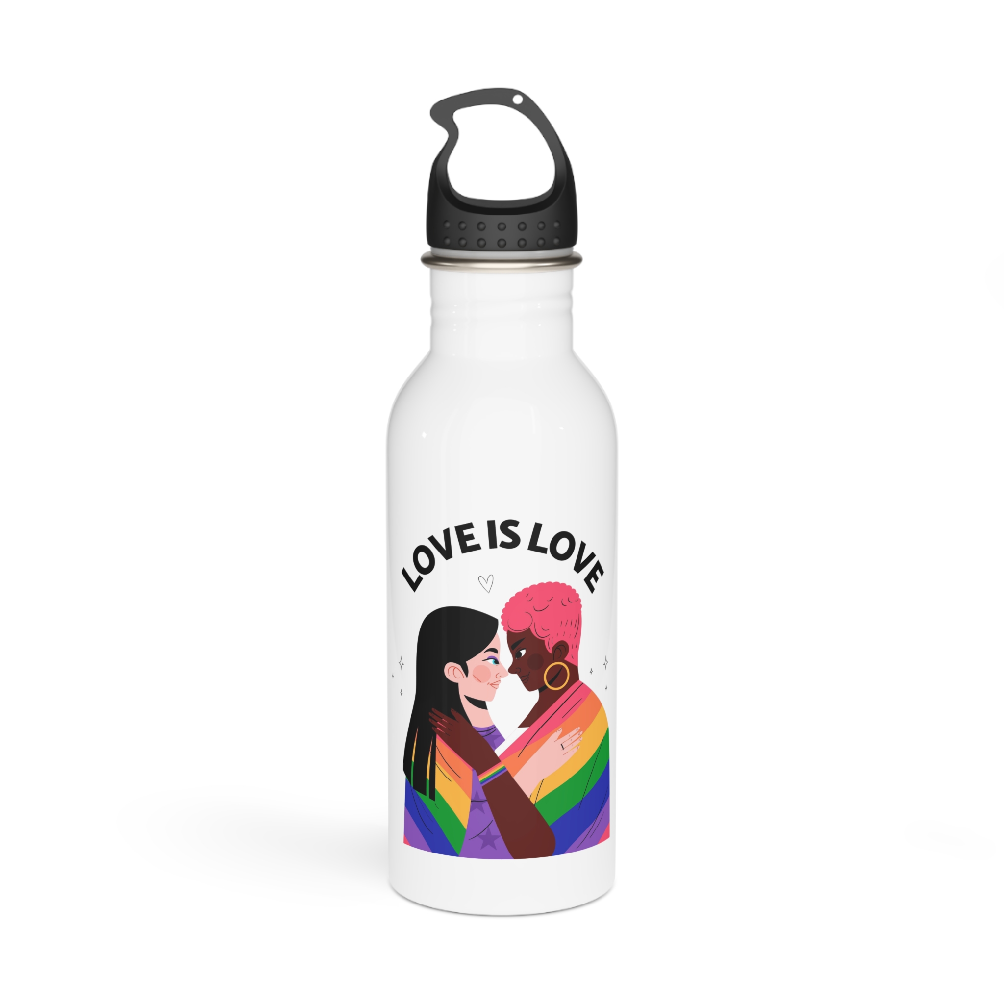 Flat Pride Month Lgbt Illustration Stainless Steel Water Bottle