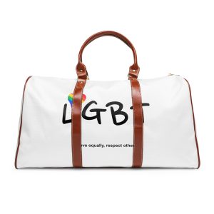 Love Letter Pride Rainbow Lettering Text Writing Pattern Freedom Love Heart Homo Colors Flag Parade(3) Waterproof Travel Bag