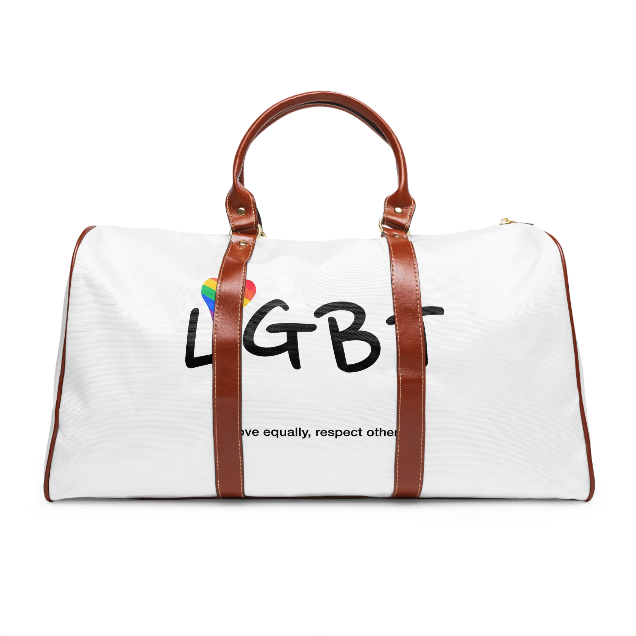 Love Letter Pride Rainbow Lettering Text Writing Pattern Freedom Love Heart Homo Colors Flag Parade(3) Waterproof Travel Bag