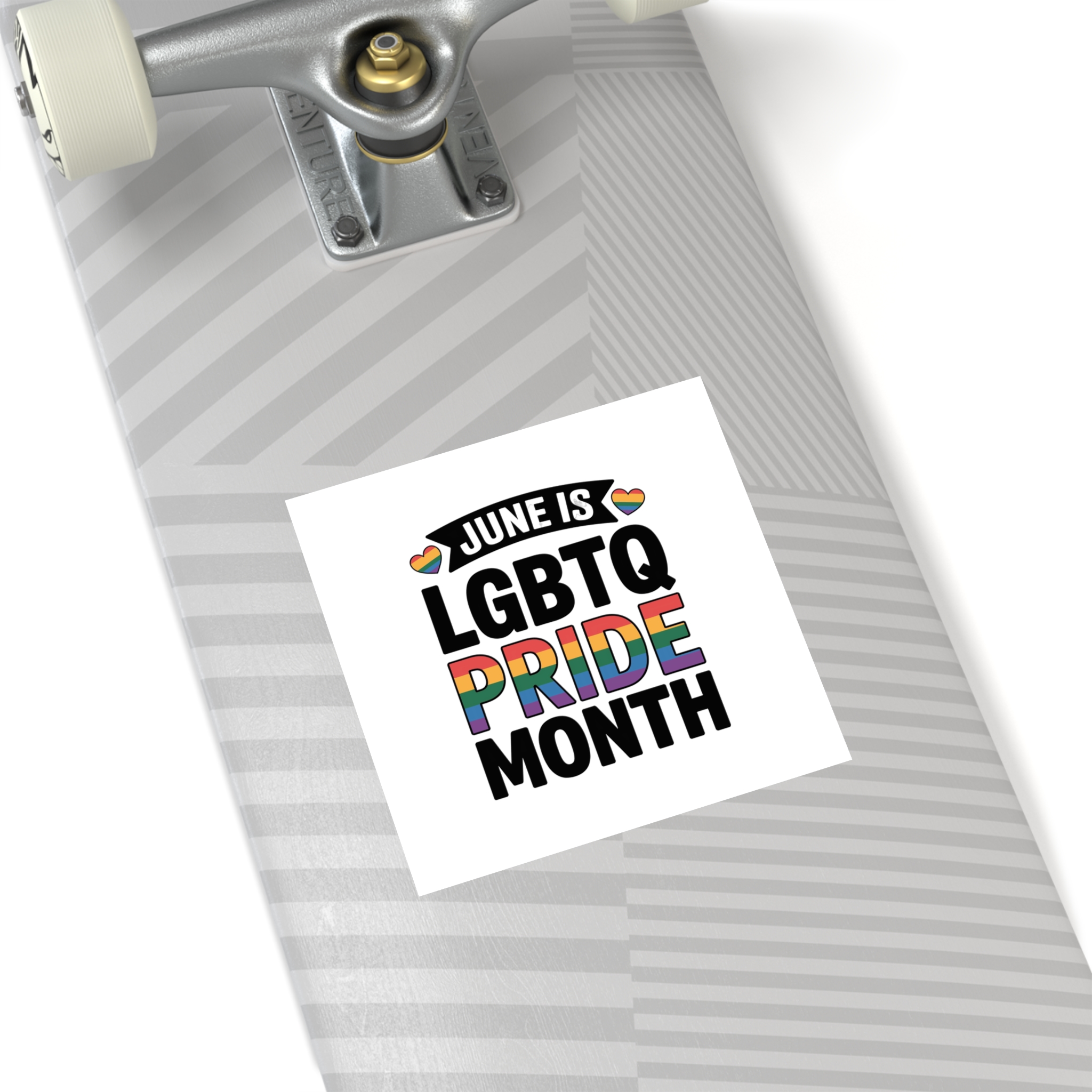 June Is Lgbtq Pride Month Colorful Text Laminate Stickers Square - Image 76