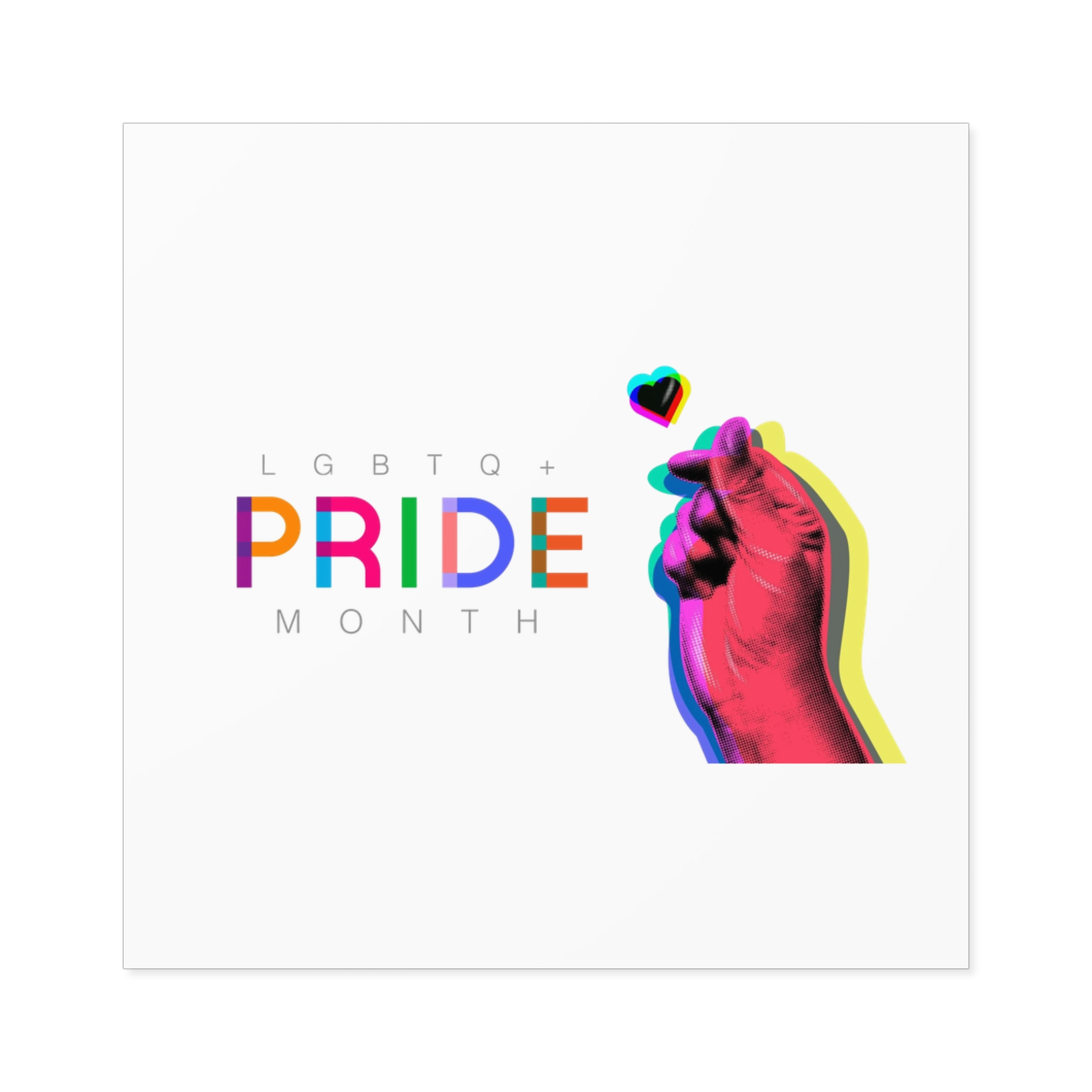 Pride Month Lgbtq Banner Gay Pride Month Rainbow Color Flat Design Hand Together Love Sign Typography Laminate Stickers Square - Image 17
