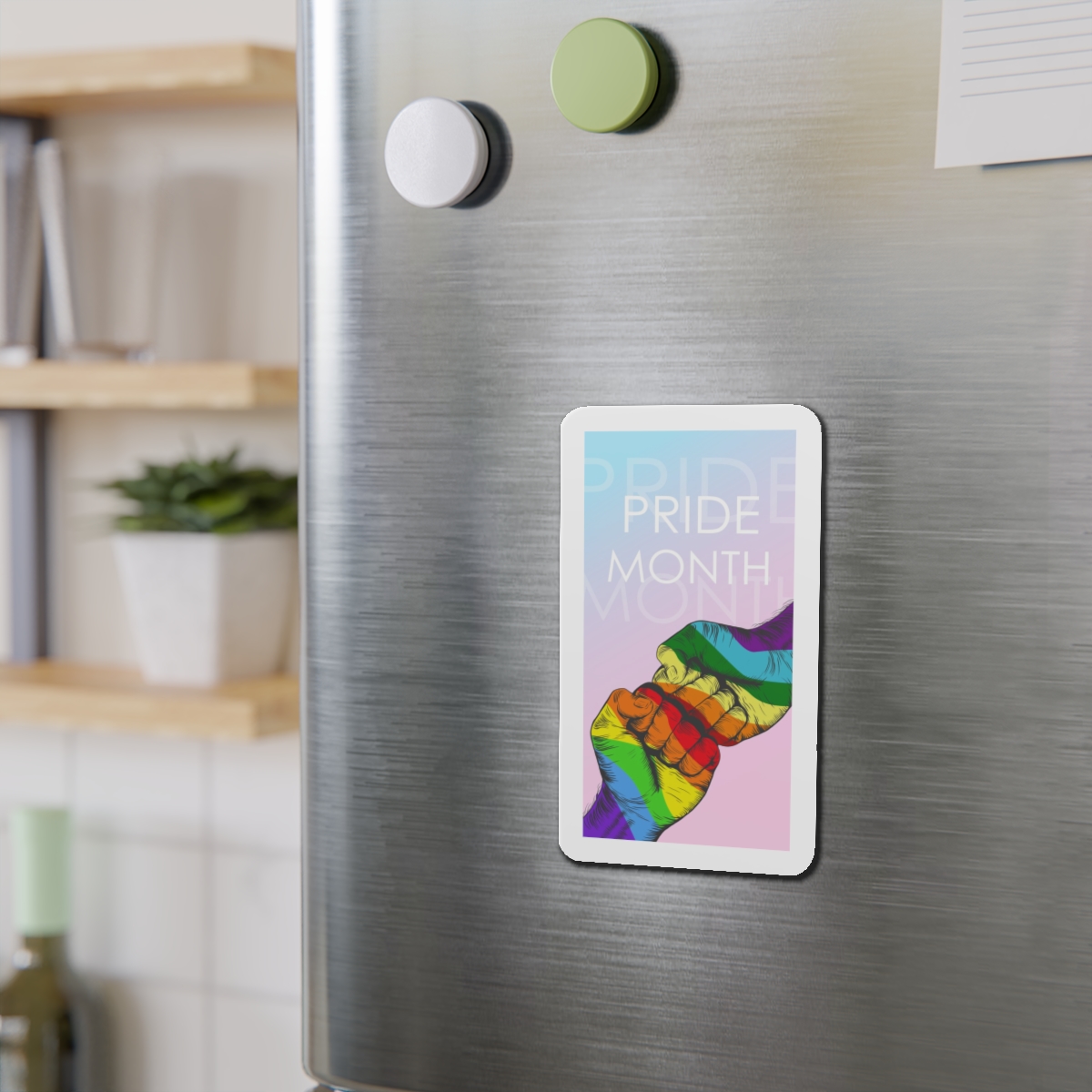 Rainbow Colored Hand Fist Fist Gesture Gay Pride Month Background Lgbt Concept Die Cut Magnets - Image 12