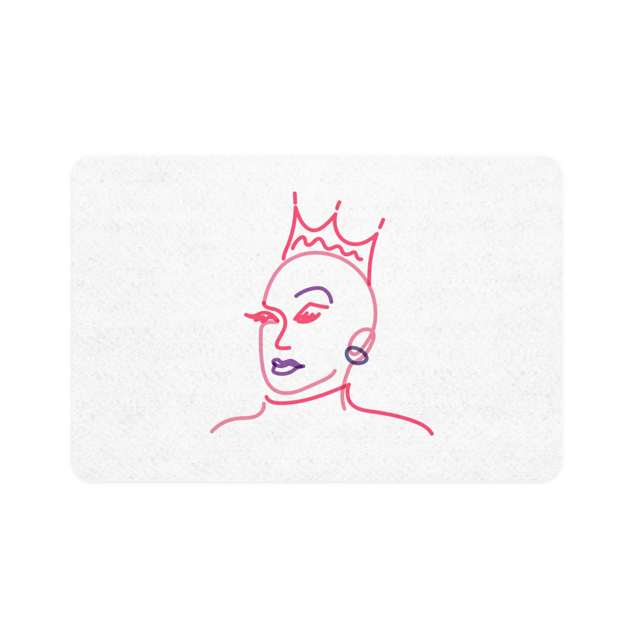 Drag Queen Portrait Clipart Gay Pride Illustration Vector Pet Food Mat 12x18