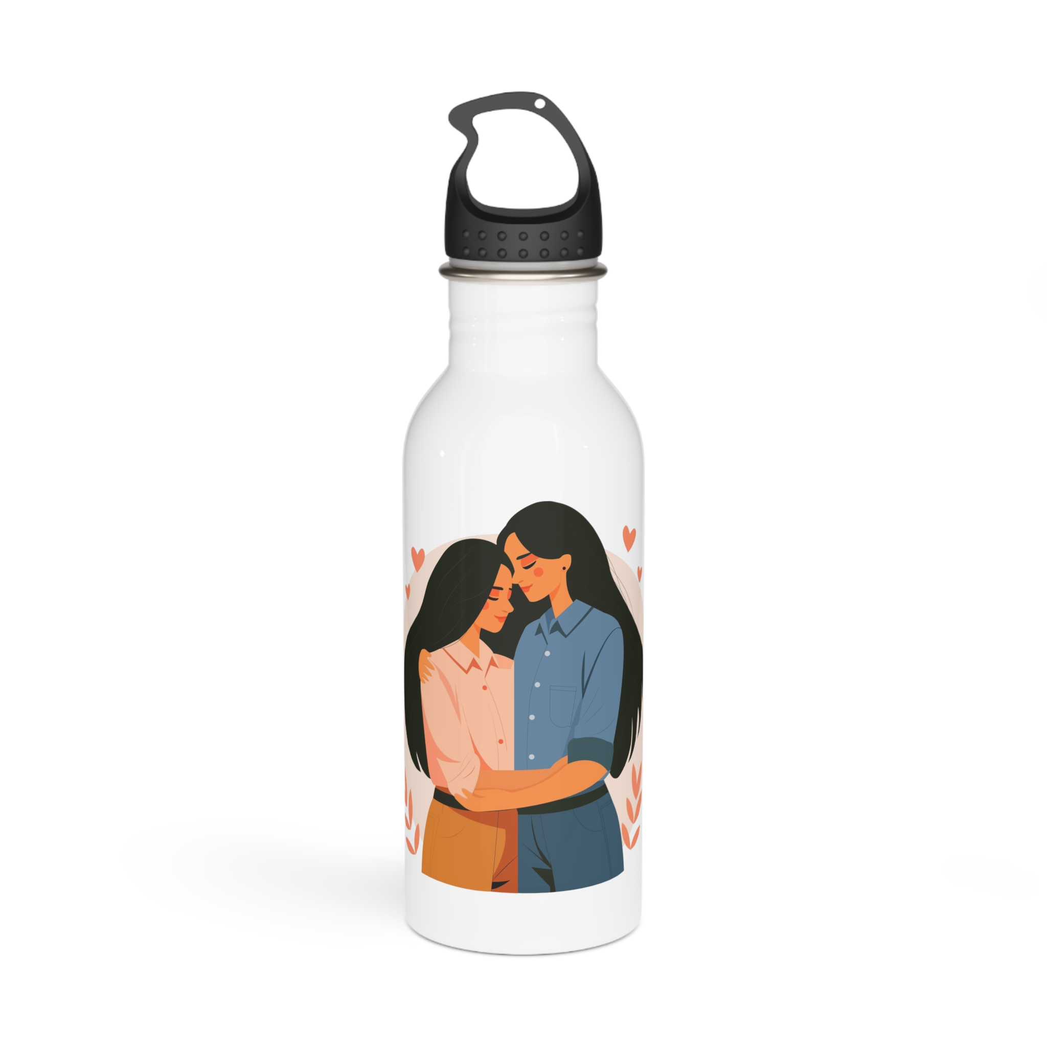 Indian Lesbian Couple Love Hugging Stainless Steel Water Bottle