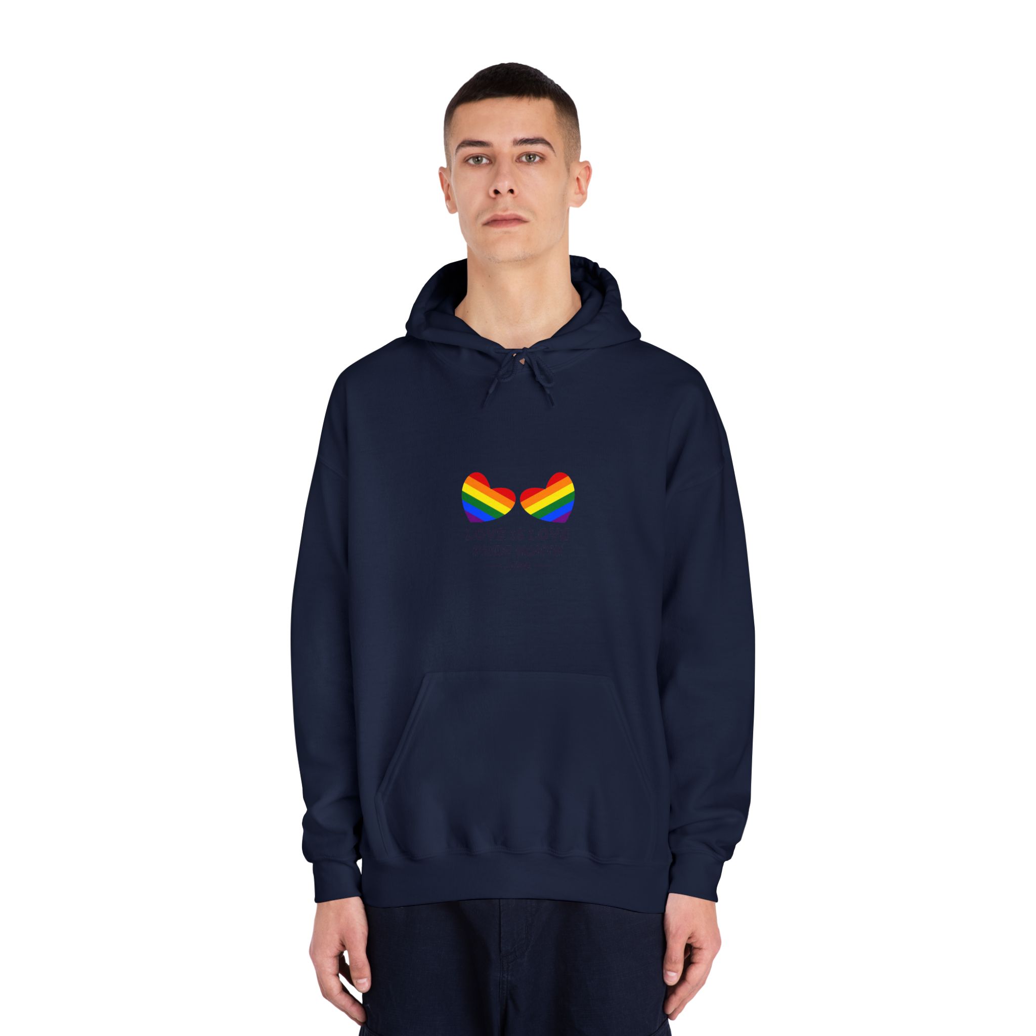 Lgbtq Pride Month June Every Year Rainbow Sign Pride Community Design Banner Poster Card Background Template Unisex Dryblend Hooded Sweatshirt - Image 31