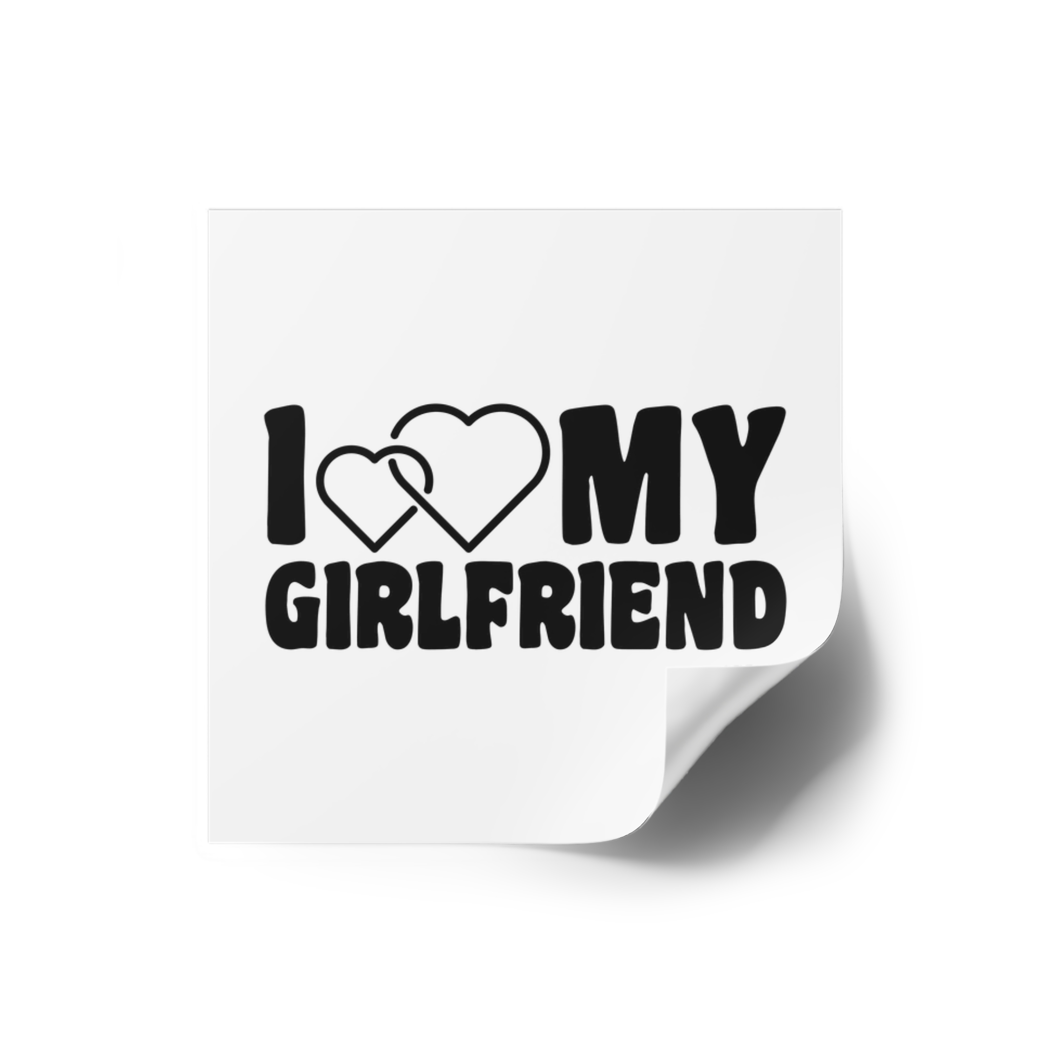 I Love My Girlfriend Iheart My Girlfriend Laminate Stickers Square - Image 2