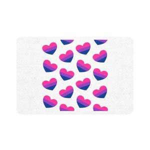 Vector Seamless Pattern Bisexual Flag Heart Pet Food Mat 12x18