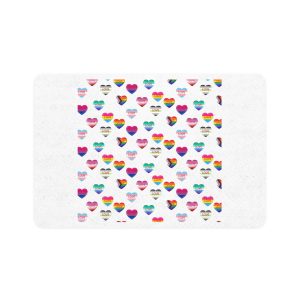 Background With Lgbt Flags Color Hearts Pet Food Mat 12x18