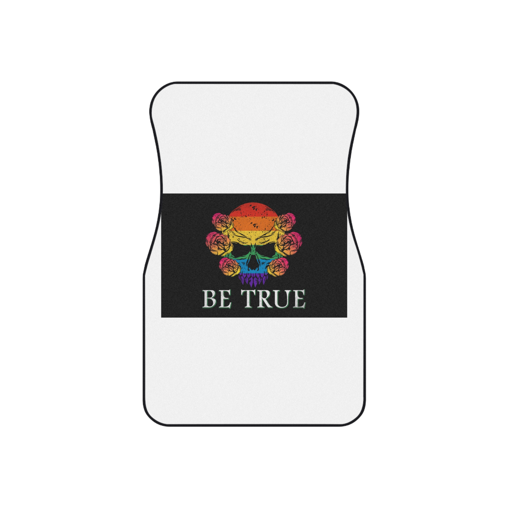 Skull Pride Rainbow Vintage Vector Premium T Shirt(1) Car Mats Set Of 4 - Image 2