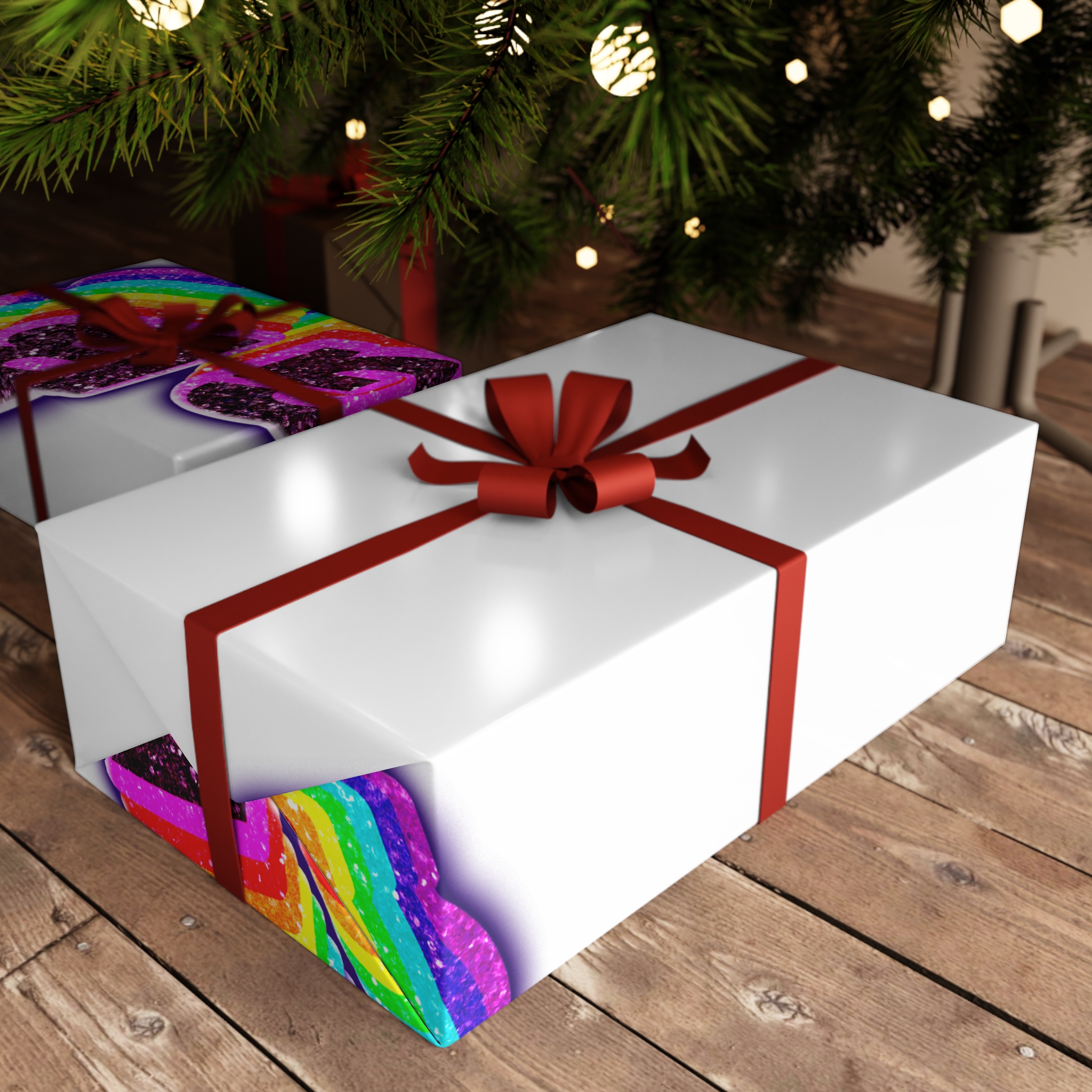 Png Word Lgbt Rainbow Typography Gift Wrapping Paper Sheets 1pc - Image 3