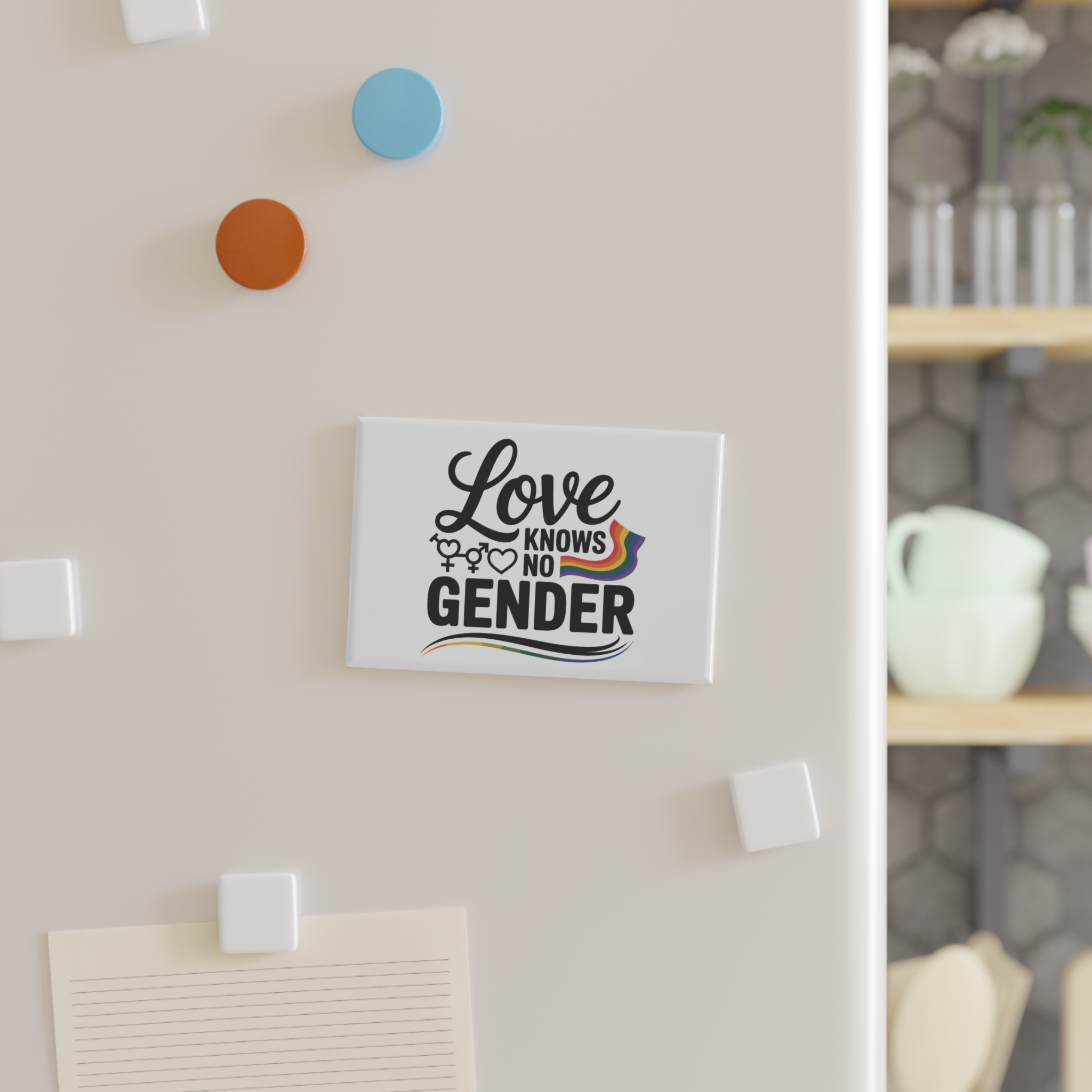 Love Knows No Gender T Shirt Design Isolated White Background Button Magnet Rectangle 1 And 10 Pcs - Image 7