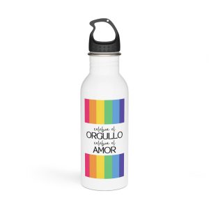 Happy Pride Month Rainbow Background Template Design Stainless Steel Water Bottle
