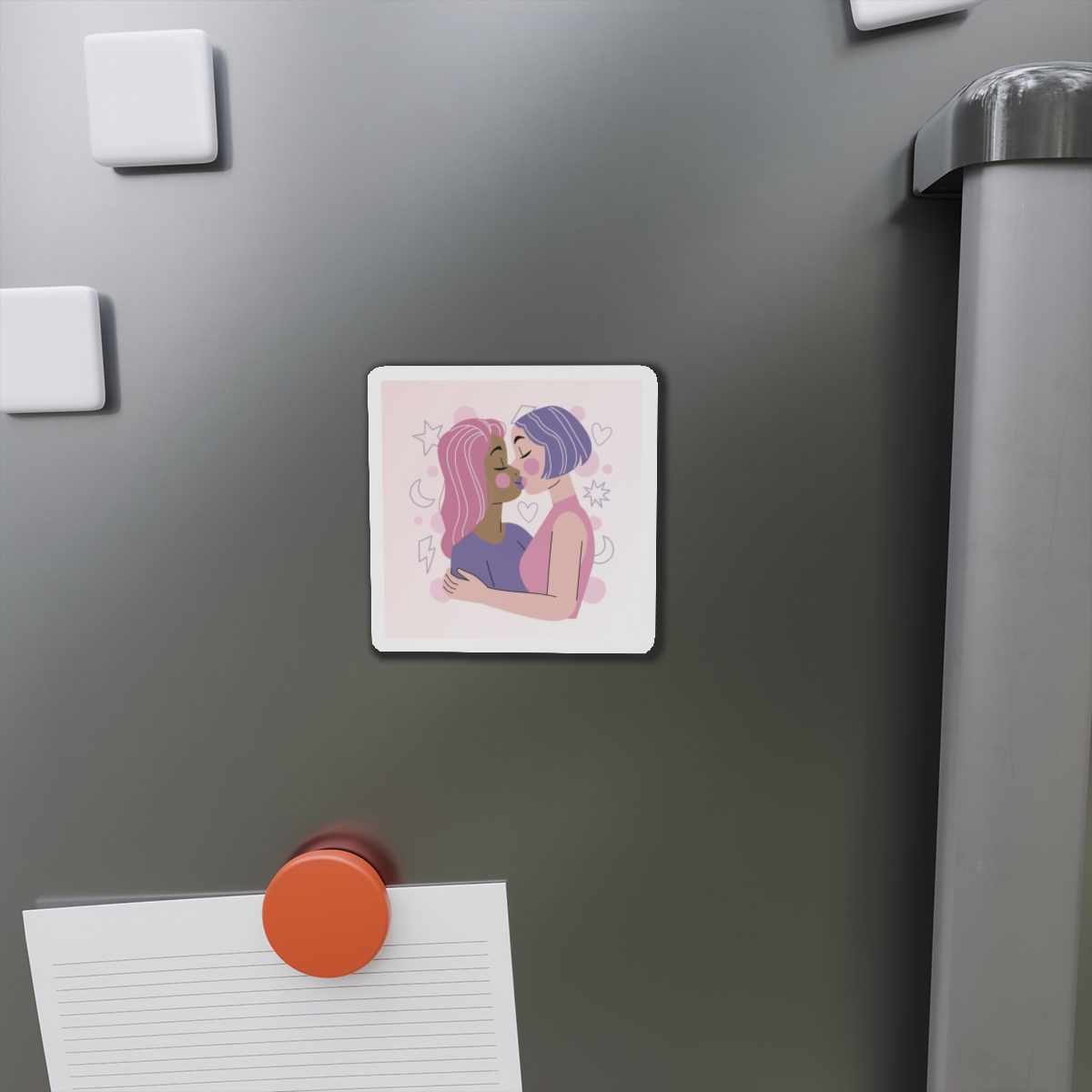 Lesbian Pride Design 5F97CF Die Cut Magnets - Image 5