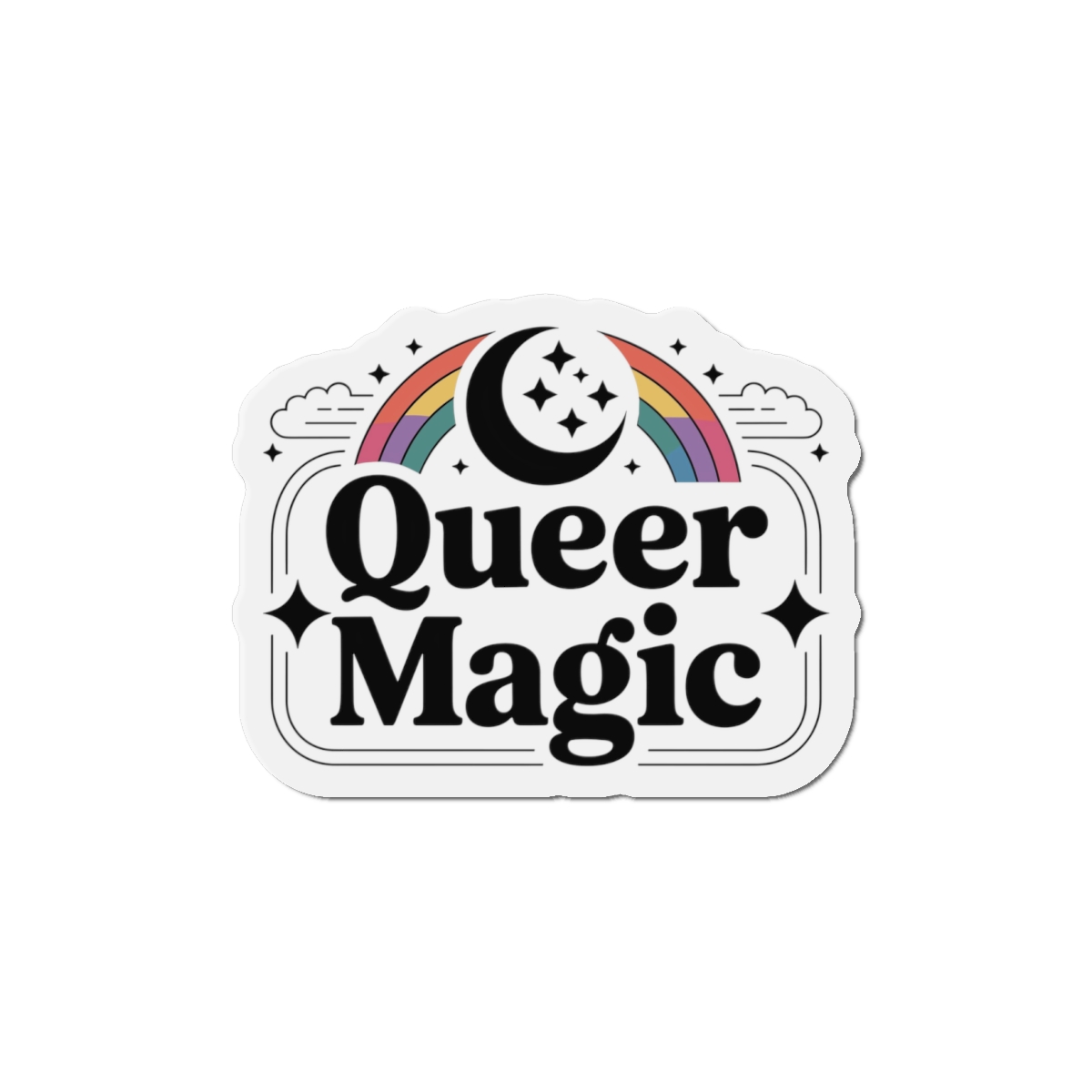 Queer Magic T Shirt Design Isolated White Background 2 Die Cut Magnets - Image 7