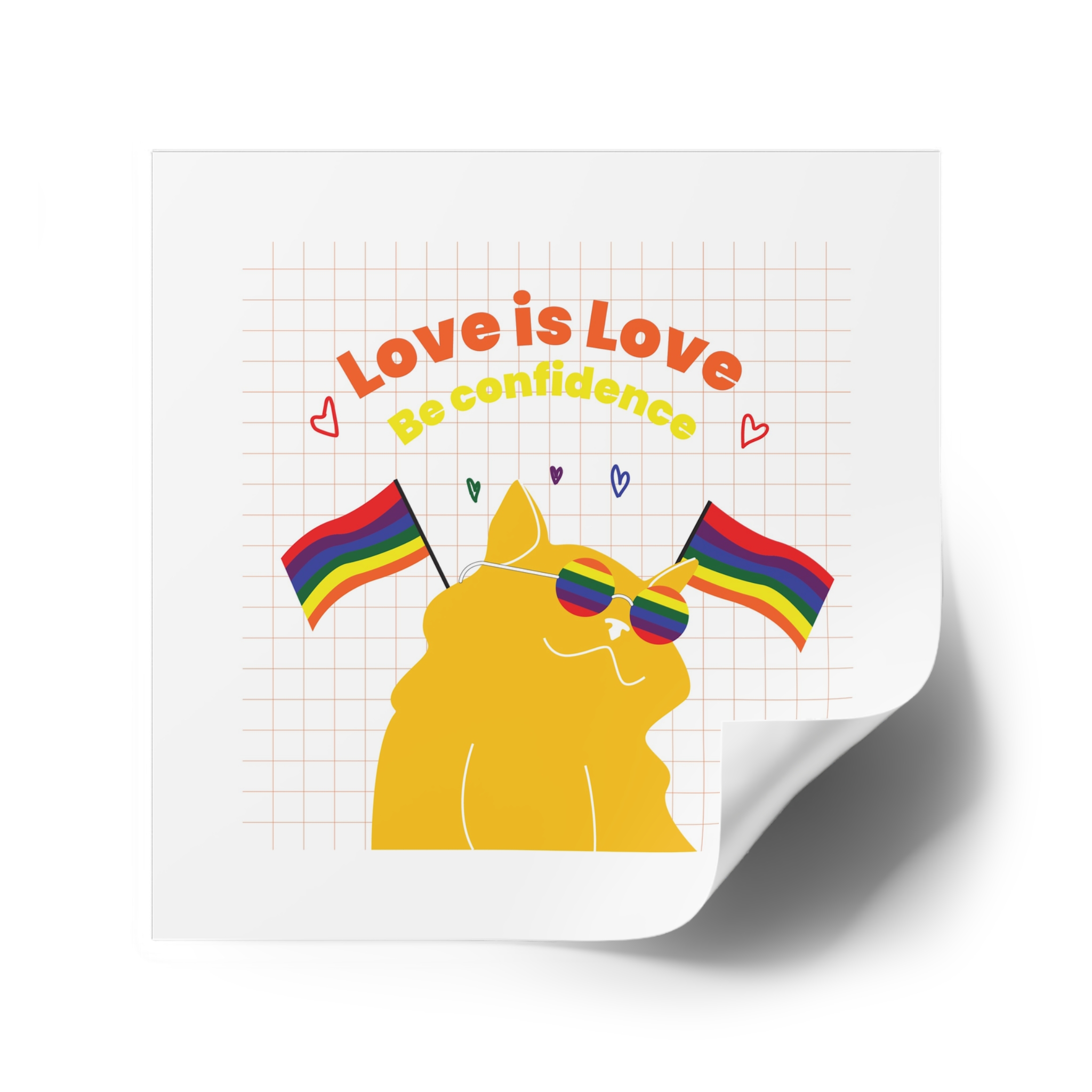 Pride Month Flat Design Illustration Laminate Stickers Square - Image 74