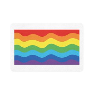 Bright Rainbow Color Waves Creating Cheerful Design Background Pet Food Mat 12x18