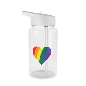 Minimalist Pride Heart Filled With Rainbow Colors Tritan Water Bottle