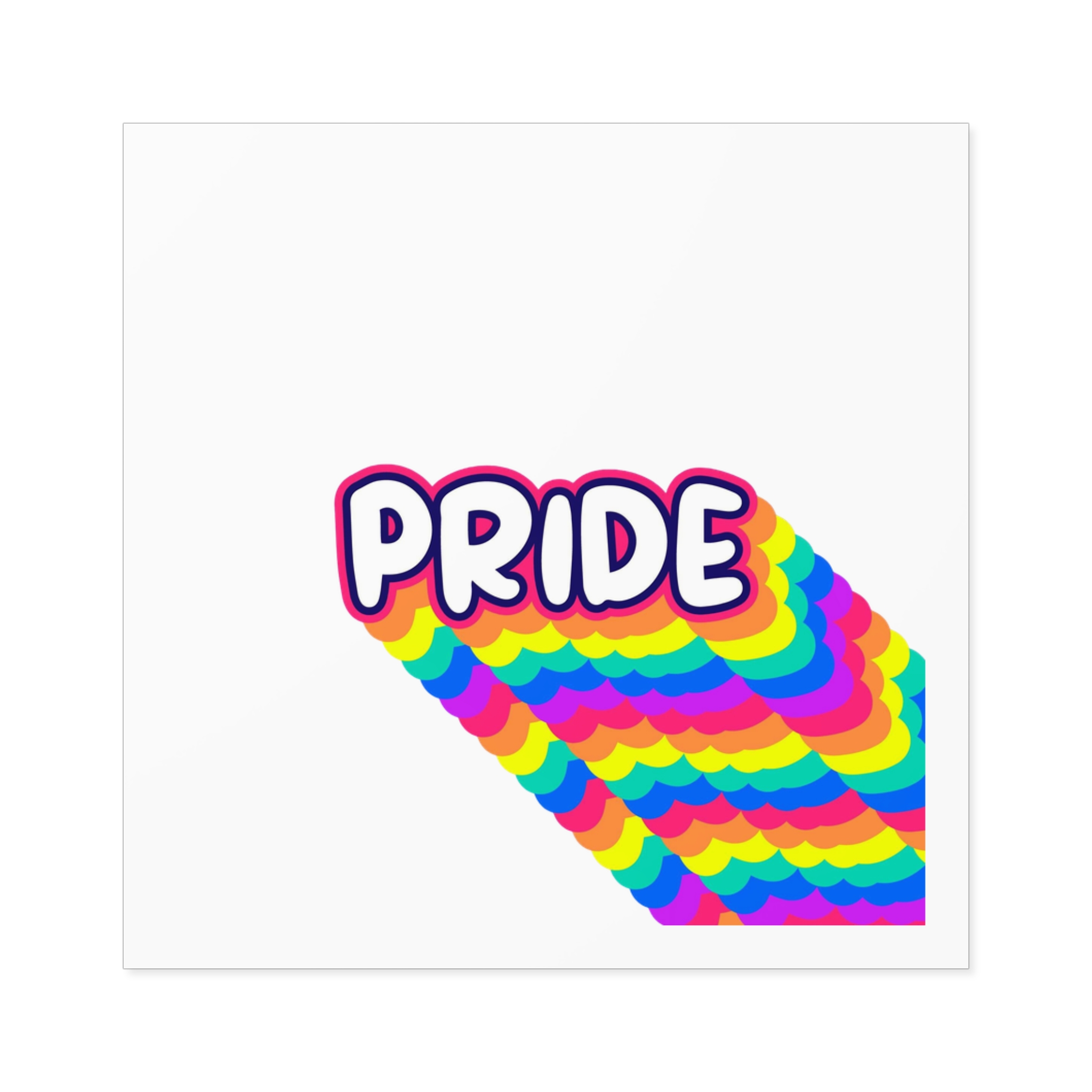 Pride Text Lettering Pride Month Celebration Poster Laminate Stickers Square - Image 25