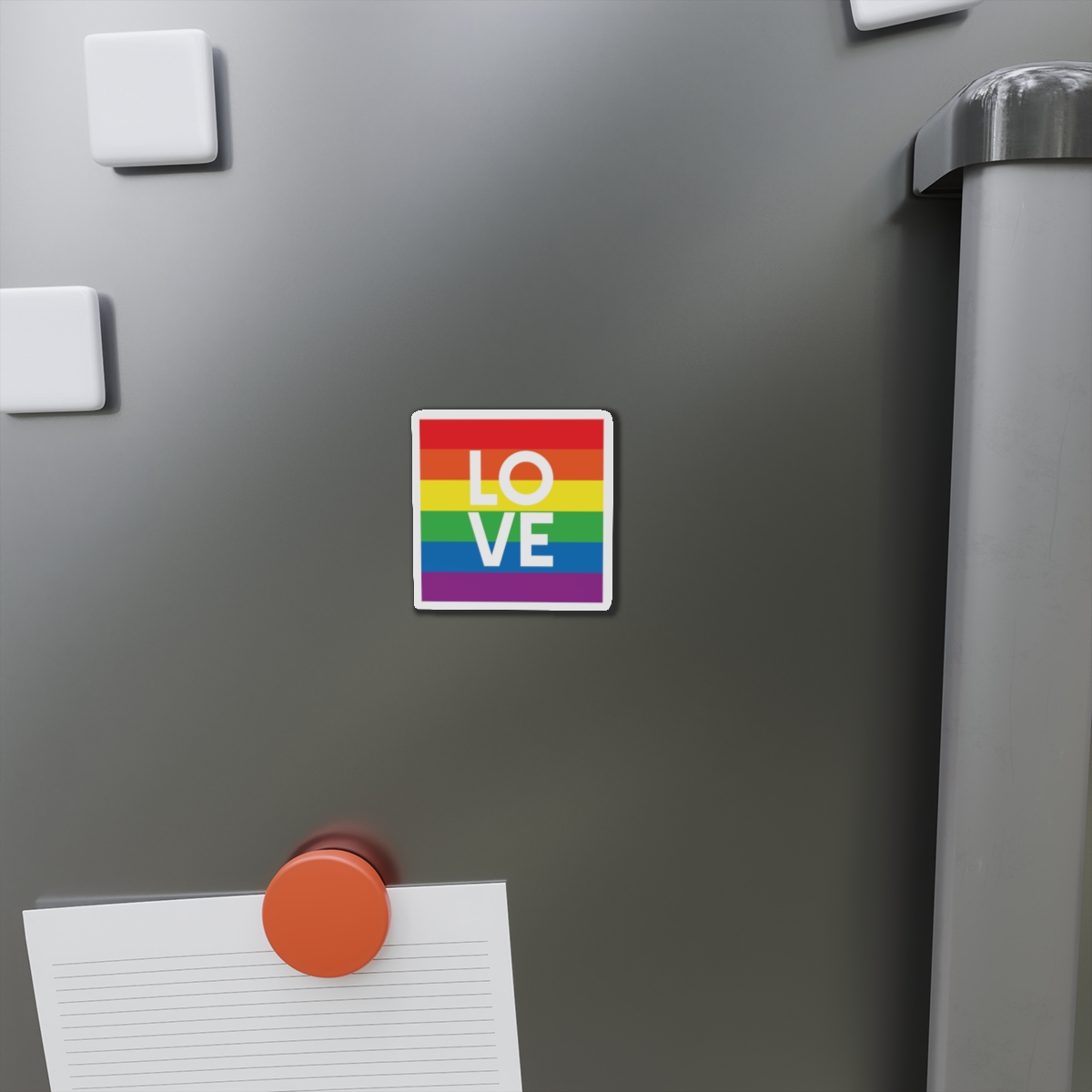 Love Lgbt Squere White Die Cut Magnets - Image 2