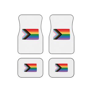 Vector Hand Drawn Lgbt New Rainbow Flag Car Mats Set Of 4