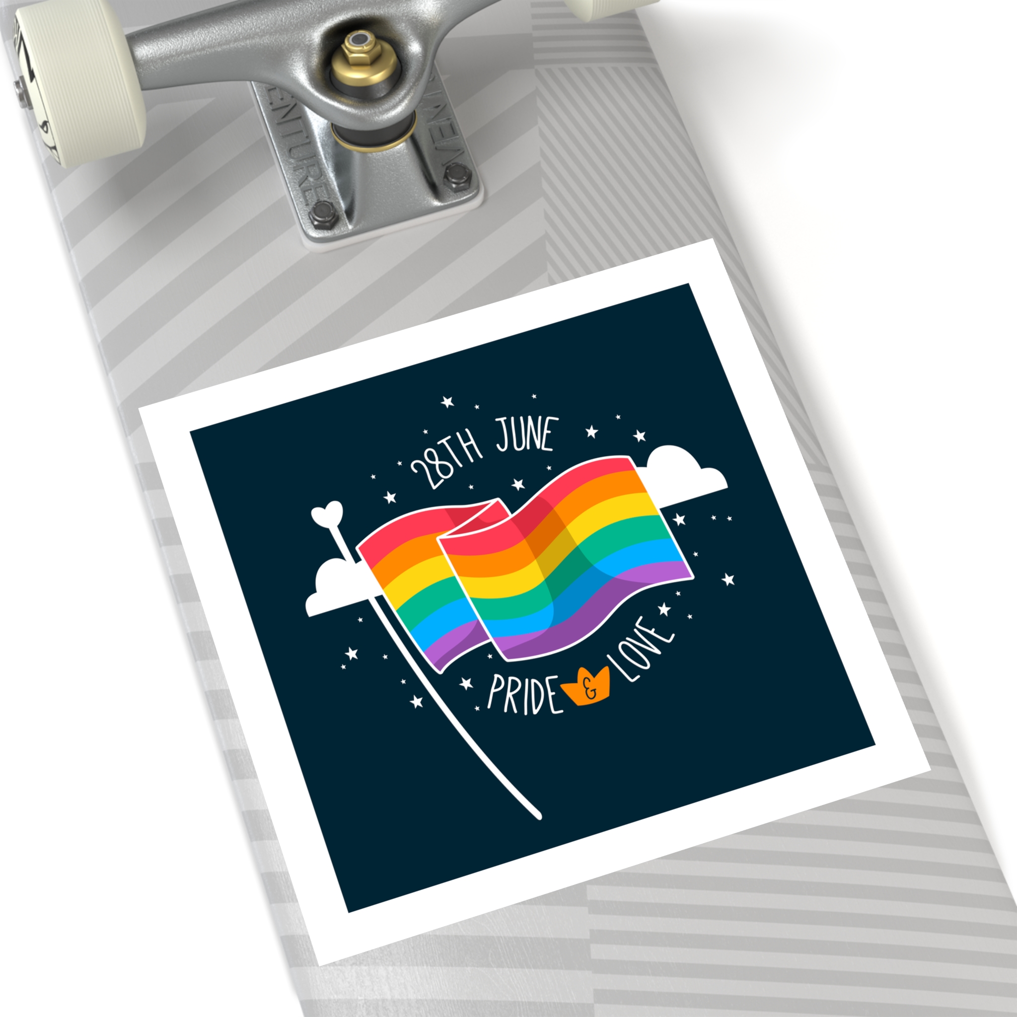 Rainbow Flag With Pride Day Concept Laminate Stickers Square - Image 60